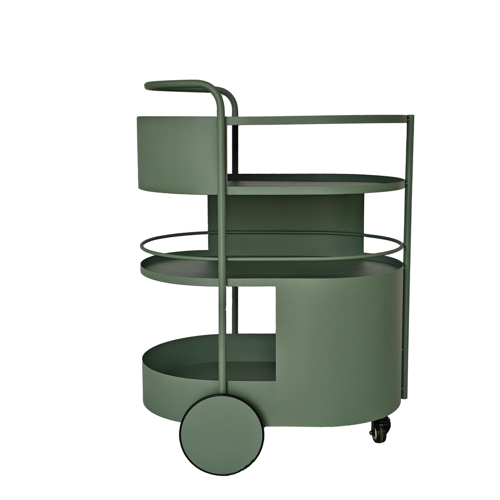 63cm Amalfi Bar Cart - Sage Green