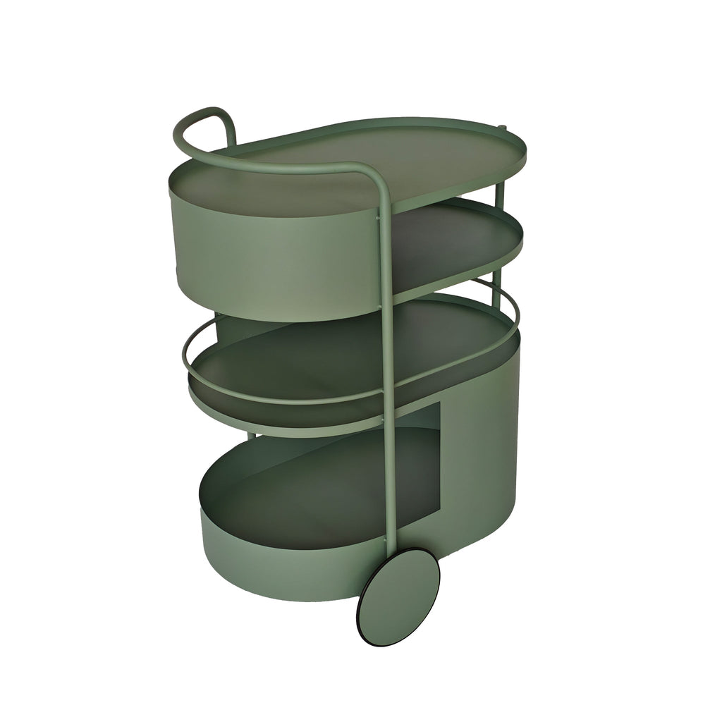 63cm Amalfi Bar Cart - Sage Green