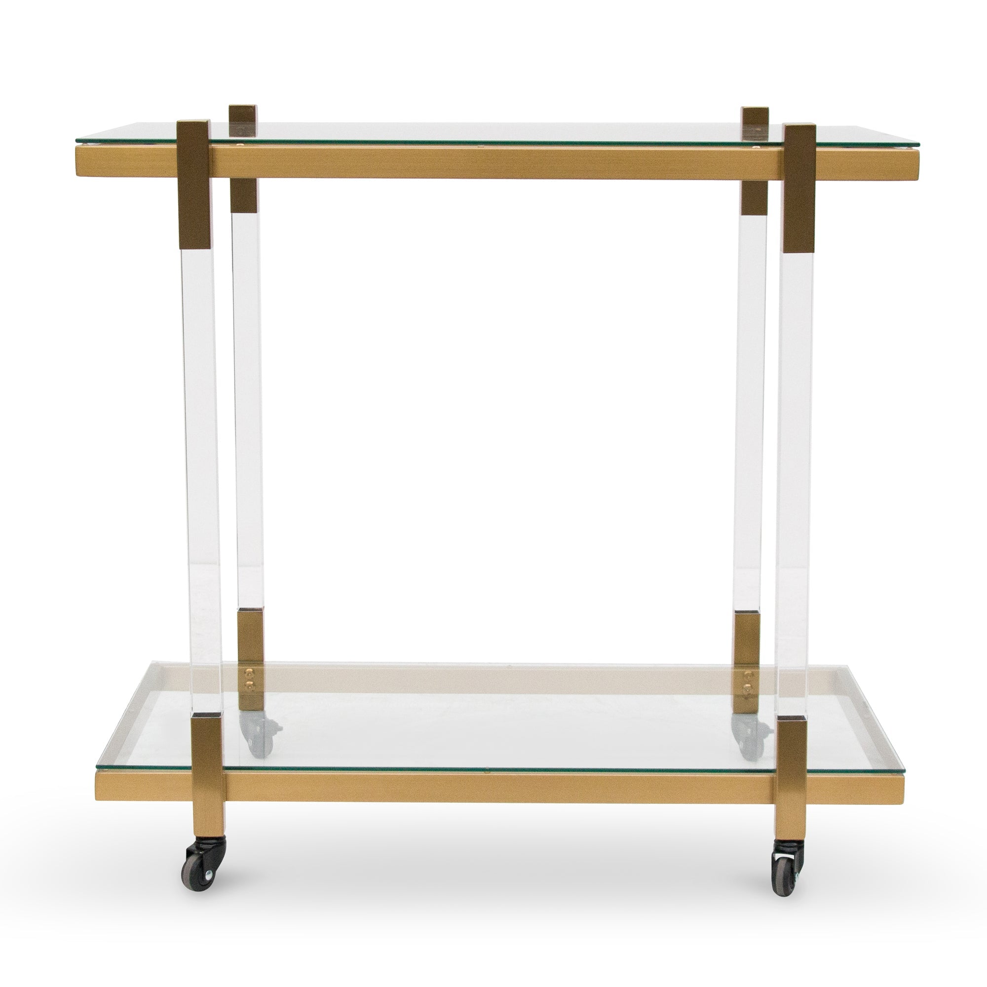 Glass Amalfi Bar Cart - Brushed Gold