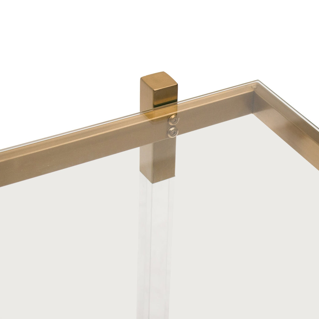 Glass Amalfi Bar Cart - Brushed Gold