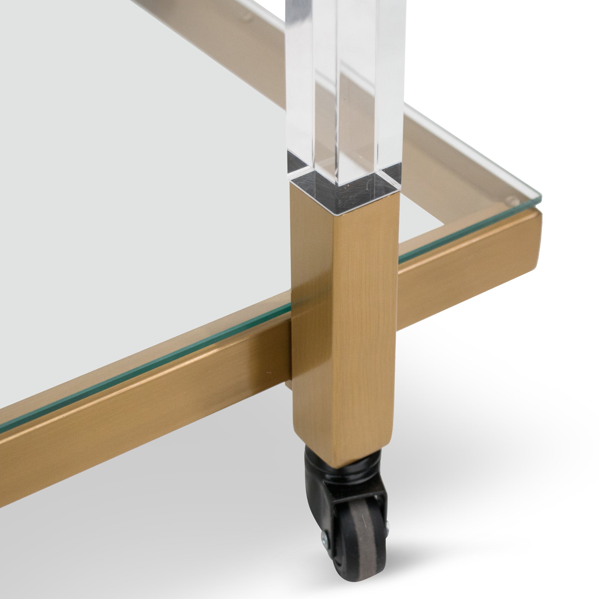 Glass Amalfi Bar Cart - Brushed Gold