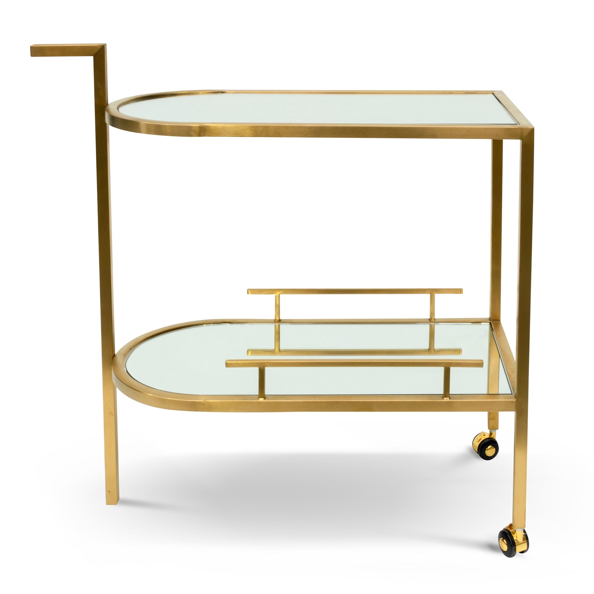 Amalfi Bar Cart - Mirror and Gold Base