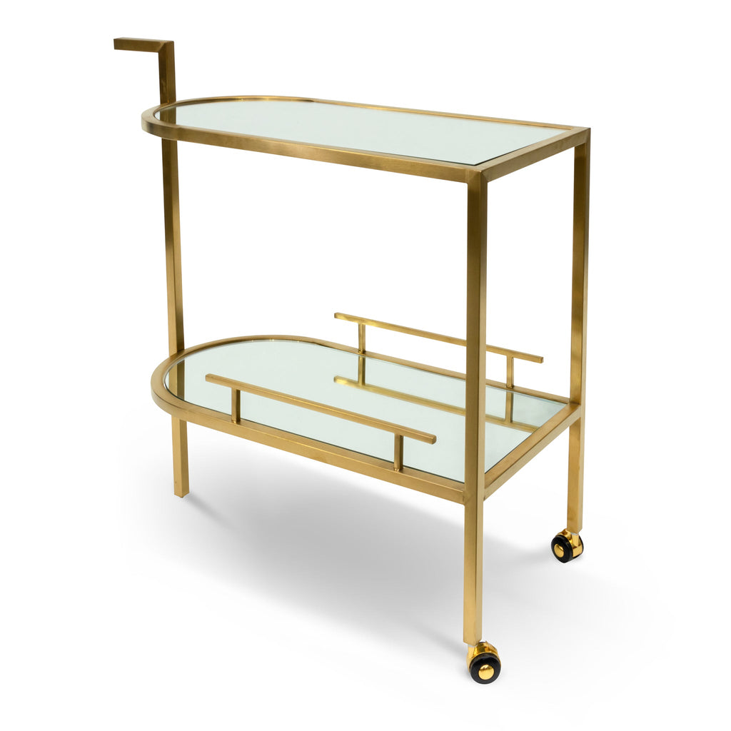 Amalfi Bar Cart - Mirror and Gold Base