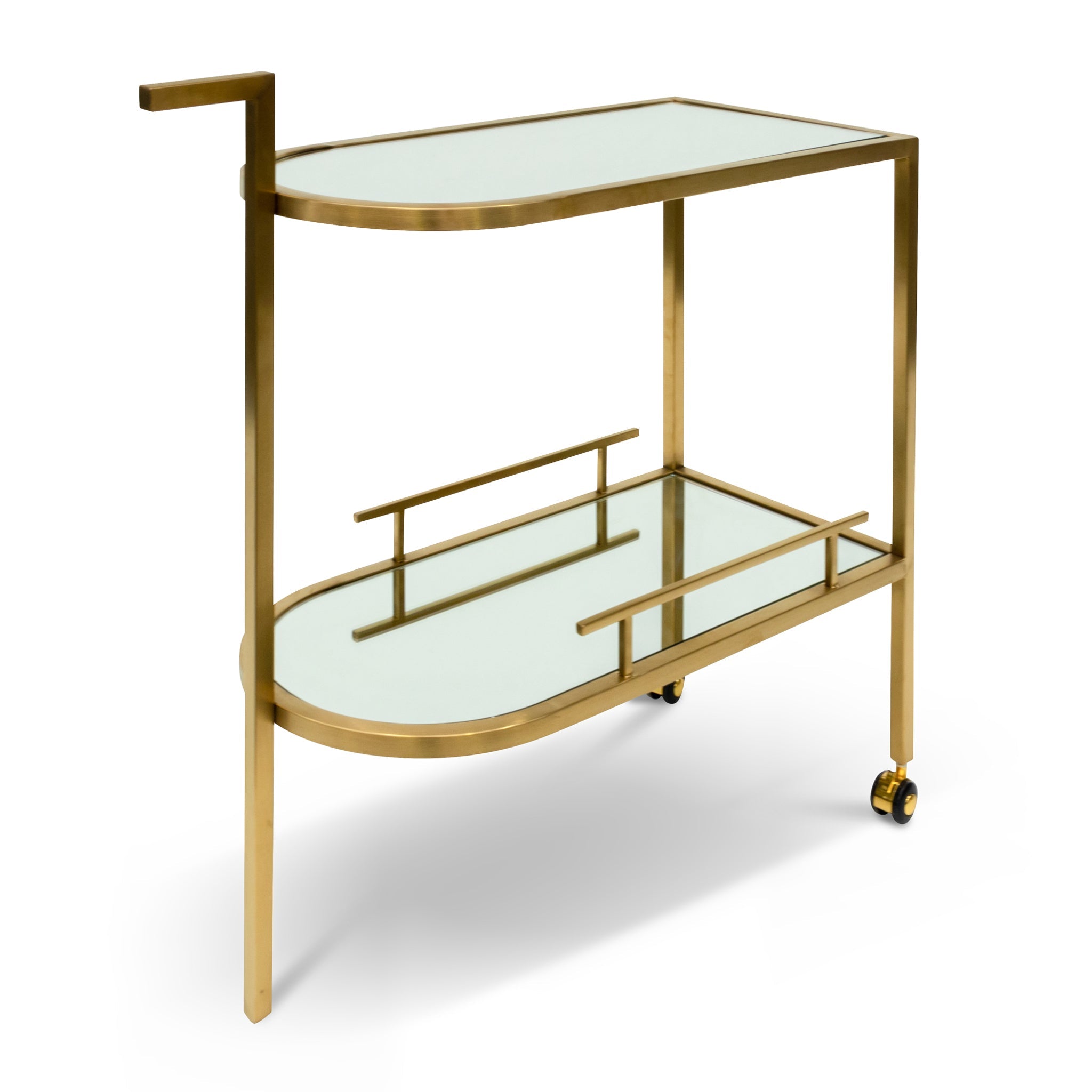 Amalfi Bar Cart - Mirror and Gold Base
