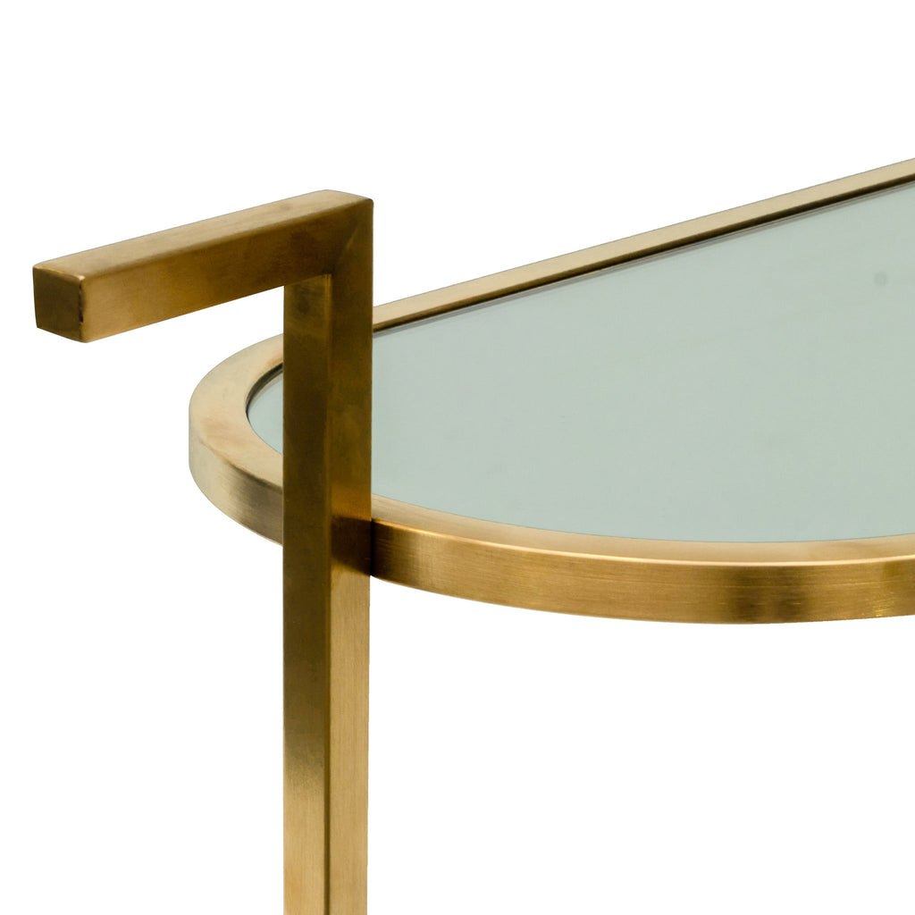 Amalfi Bar Cart - Mirror and Gold Base