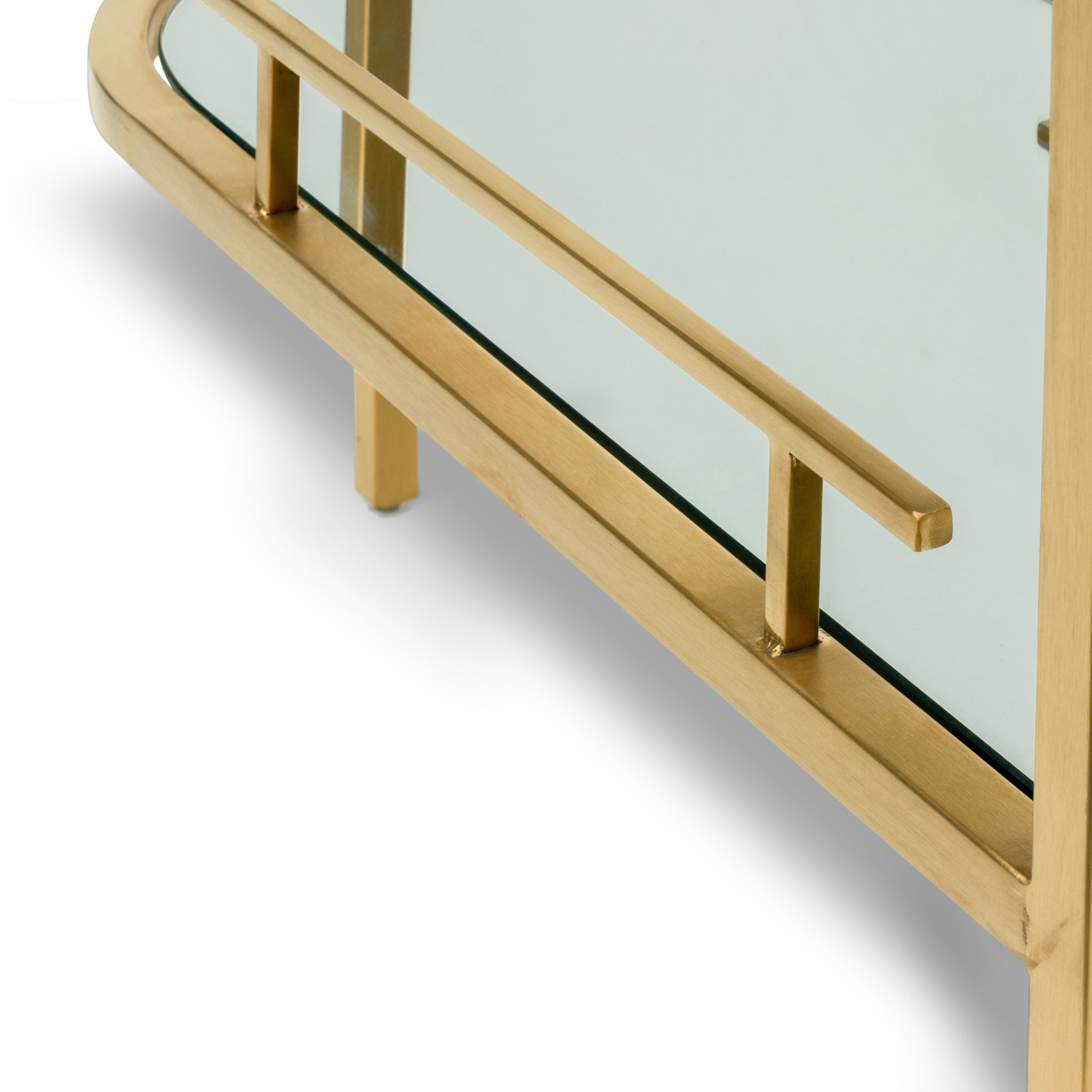 Amalfi Bar Cart - Mirror and Gold Base