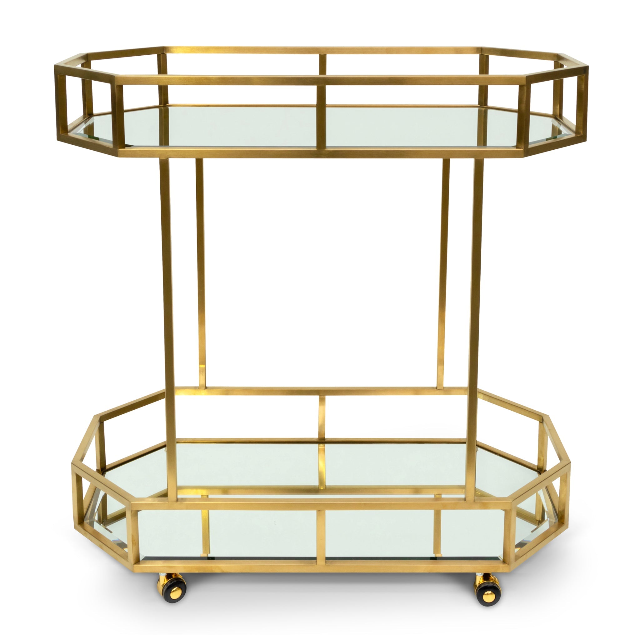 Amalfi Bar Cart - Mirror and Gold Base