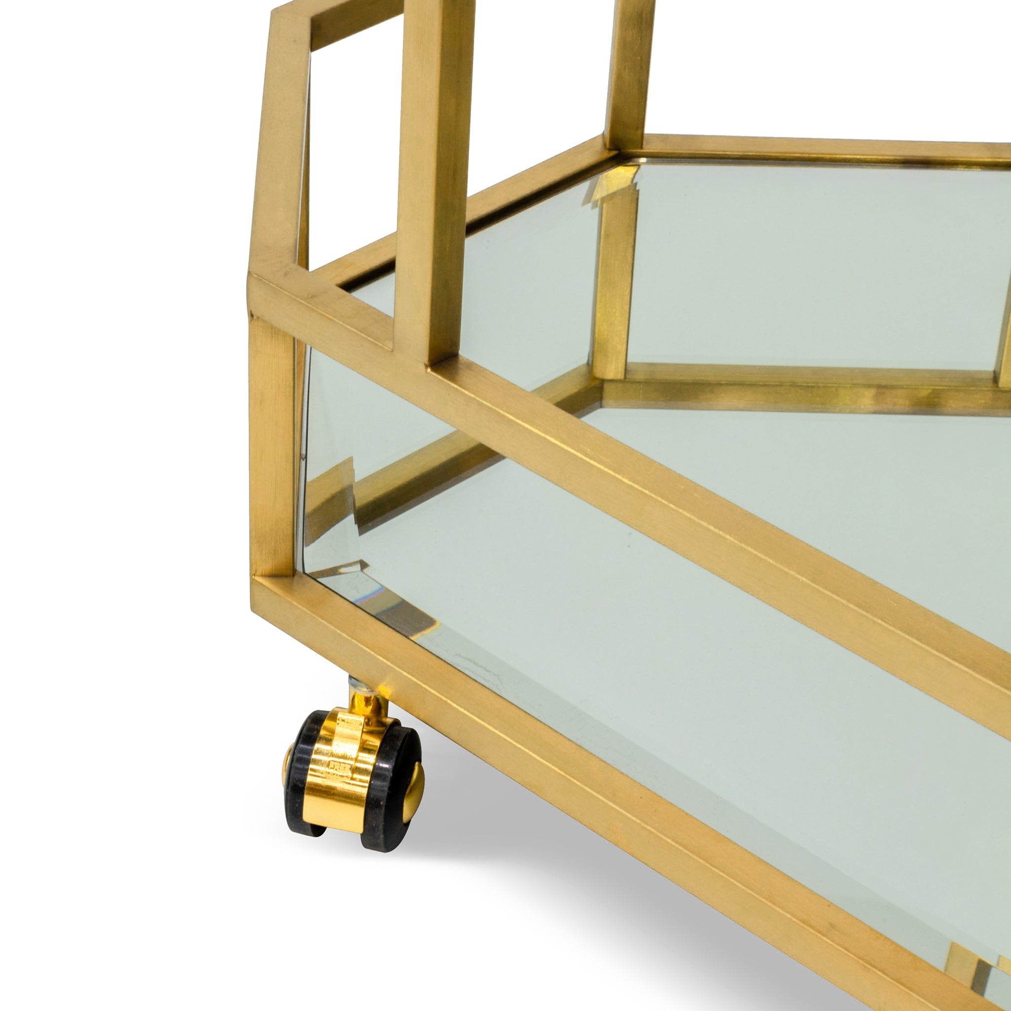 Amalfi Bar Cart - Mirror and Gold Base