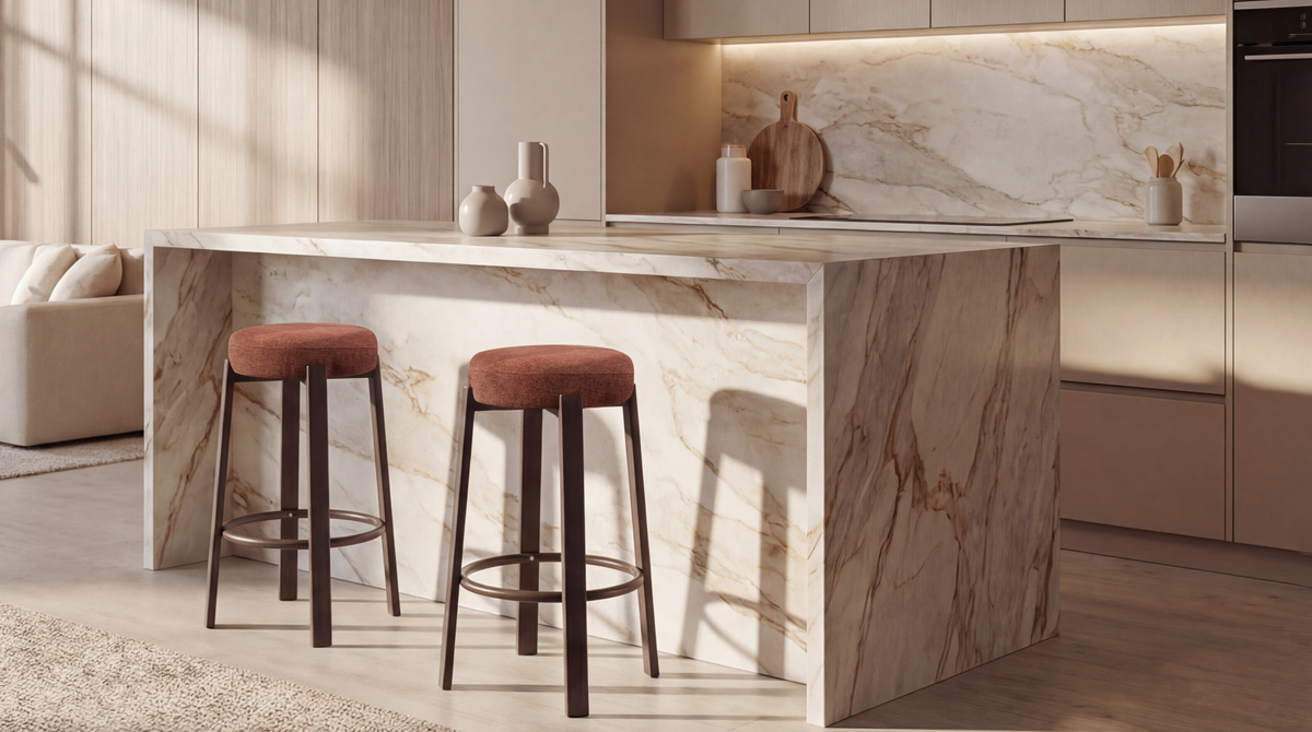 Bravena Bar Stool Rust / Walnut (Set of 2)
