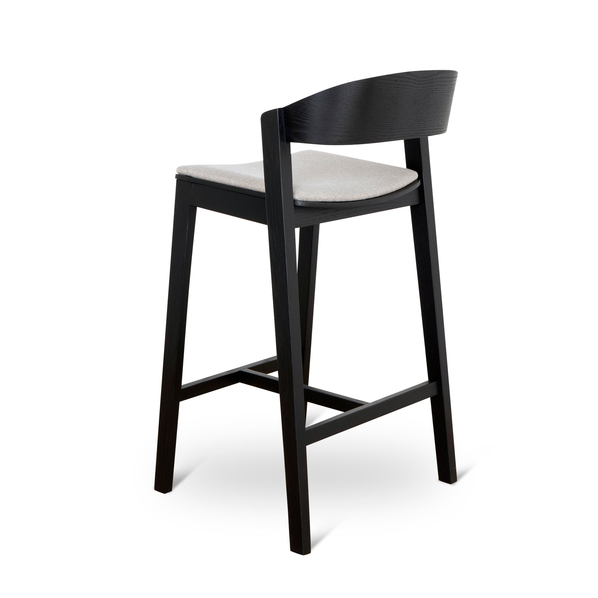 Black Amalfi Bar Stool - Grey Seat