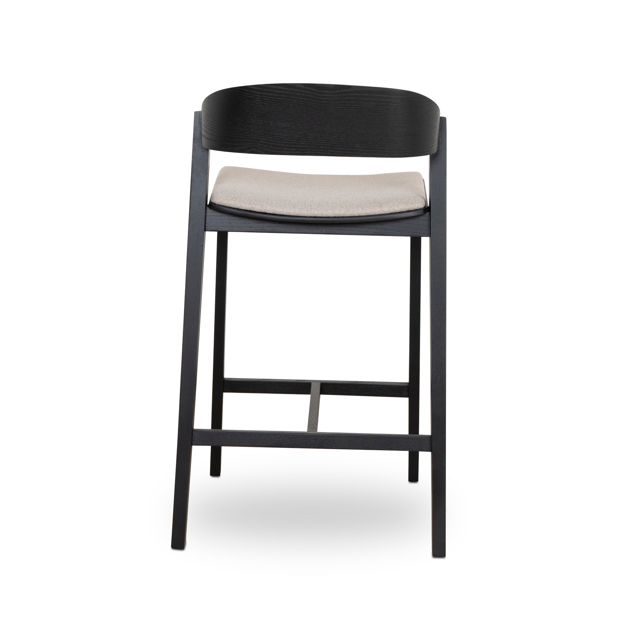 Black Amalfi Bar Stool - Grey Seat