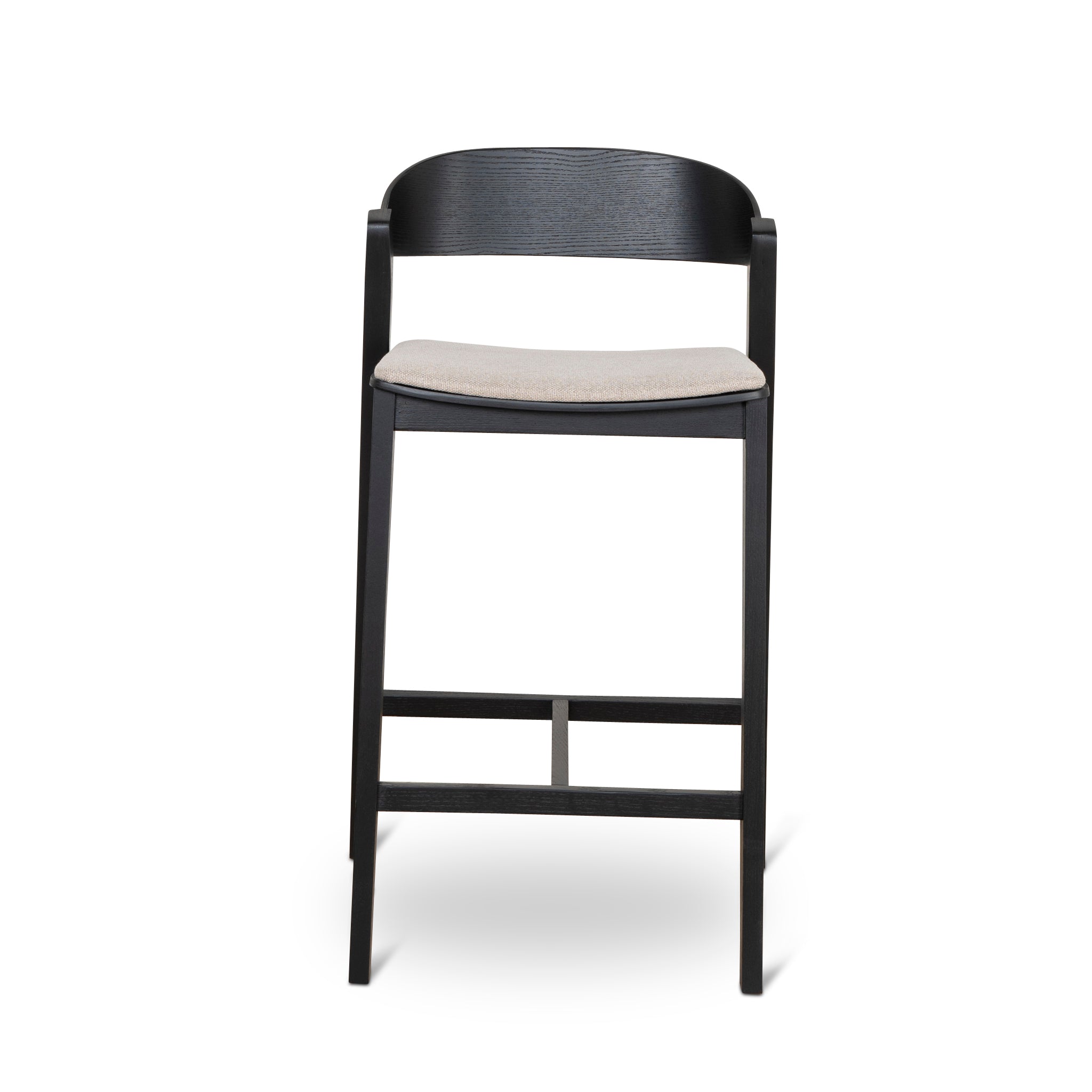 Black Amalfi Bar Stool - Grey Seat