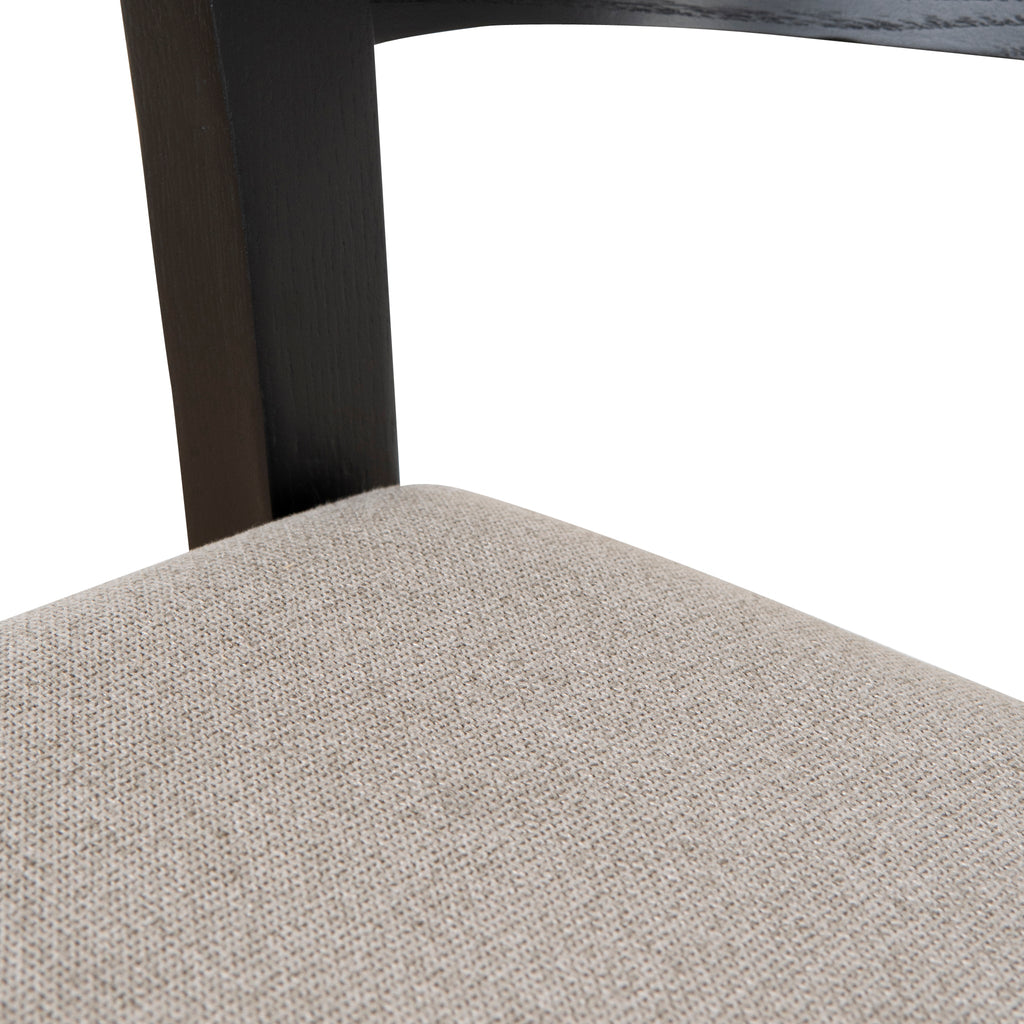Black Amalfi Bar Stool - Grey Seat