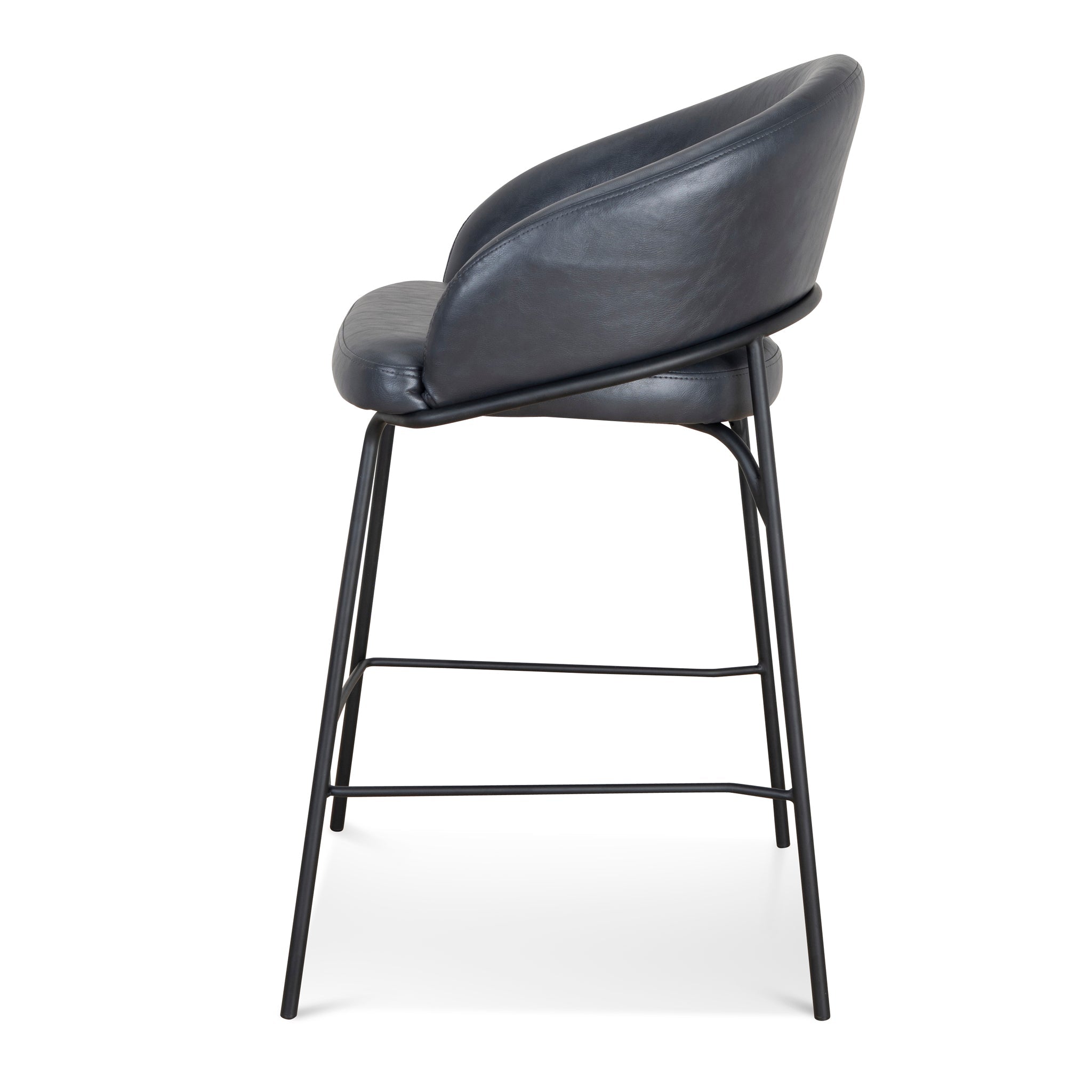 Fabric Amalfi Bar Stool - Full Black (Set of 2)