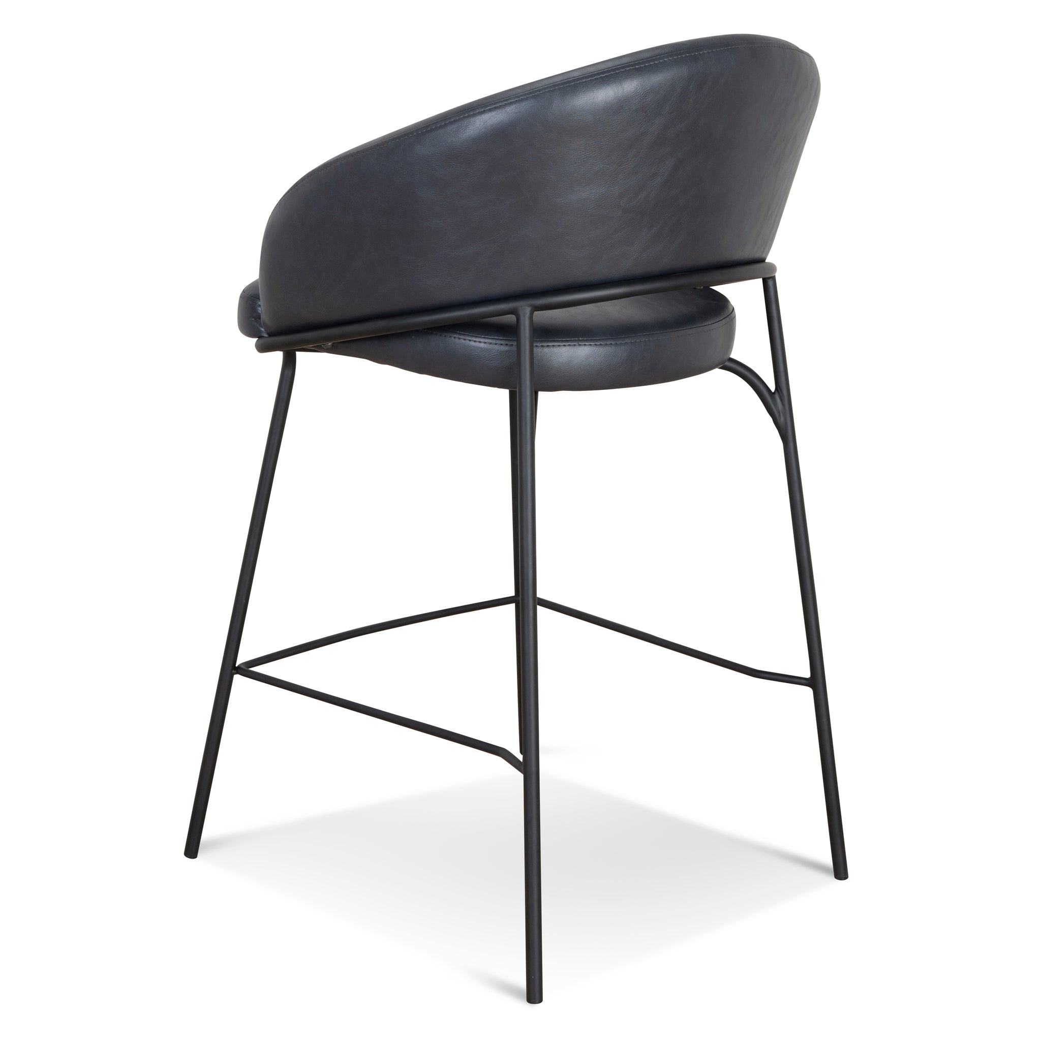 Fabric Amalfi Bar Stool - Full Black (Set of 2)