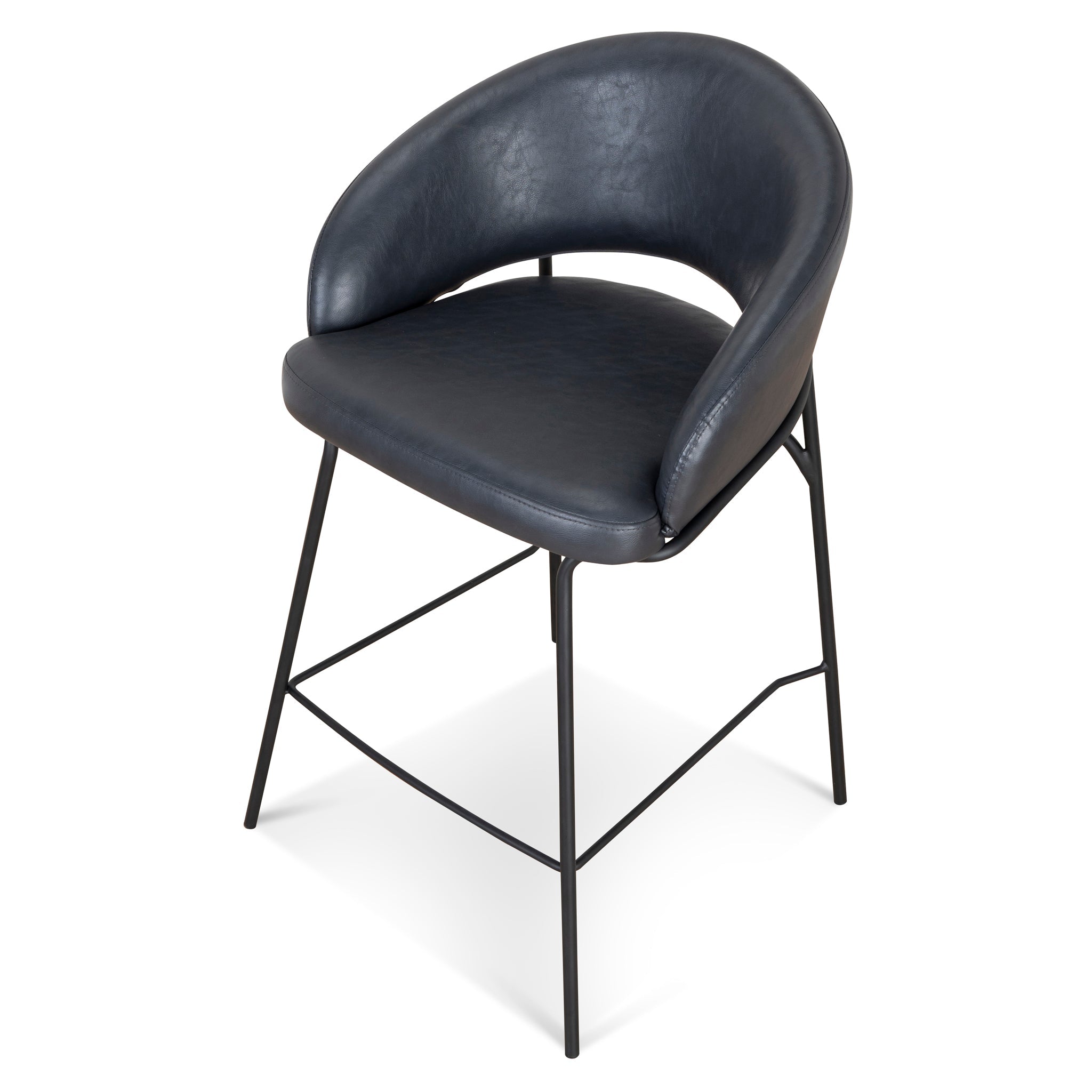 Fabric Amalfi Bar Stool - Full Black (Set of 2)