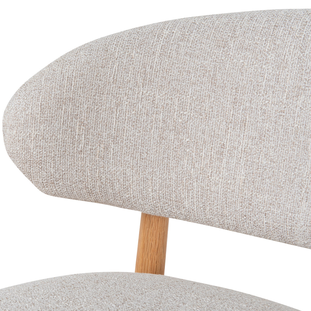 65cm Coastal Beige Amalfi Bar Stool - Natural Oak