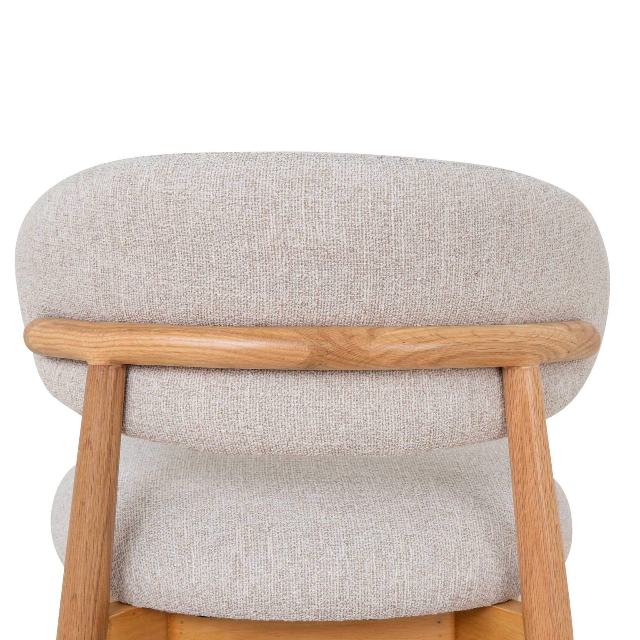65cm Coastal Beige Amalfi Bar Stool - Natural Oak