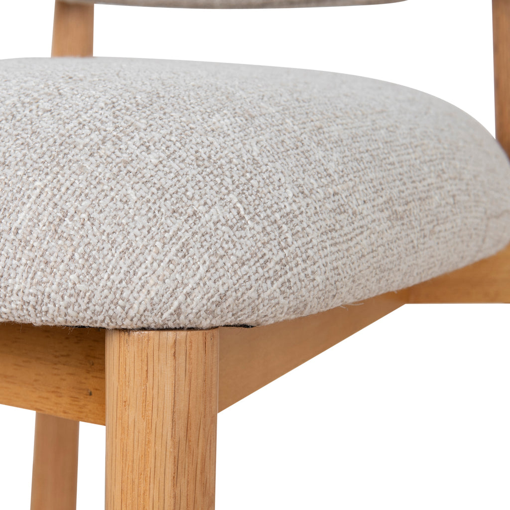 65cm Coastal Beige Amalfi Bar Stool - Natural Oak