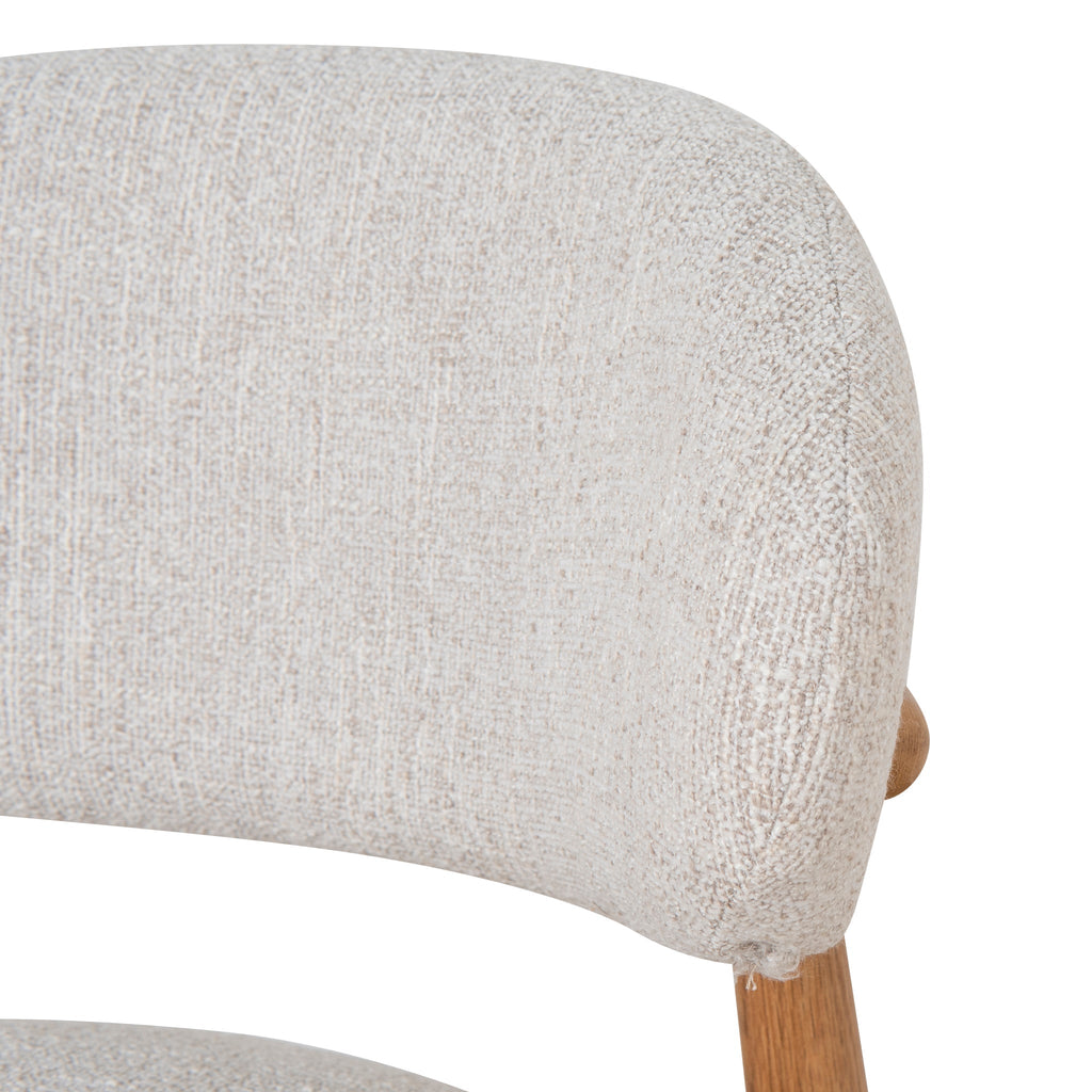 65cm Coastal Beige Amalfi Bar Stool - Natural Oak