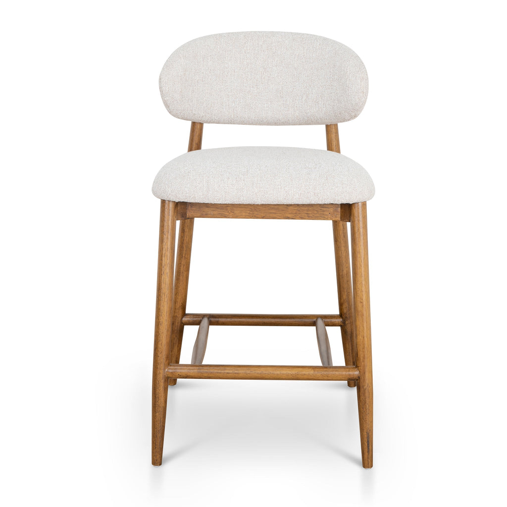 65cm Coastal Beige Amalfi Bar Stool - Walnut