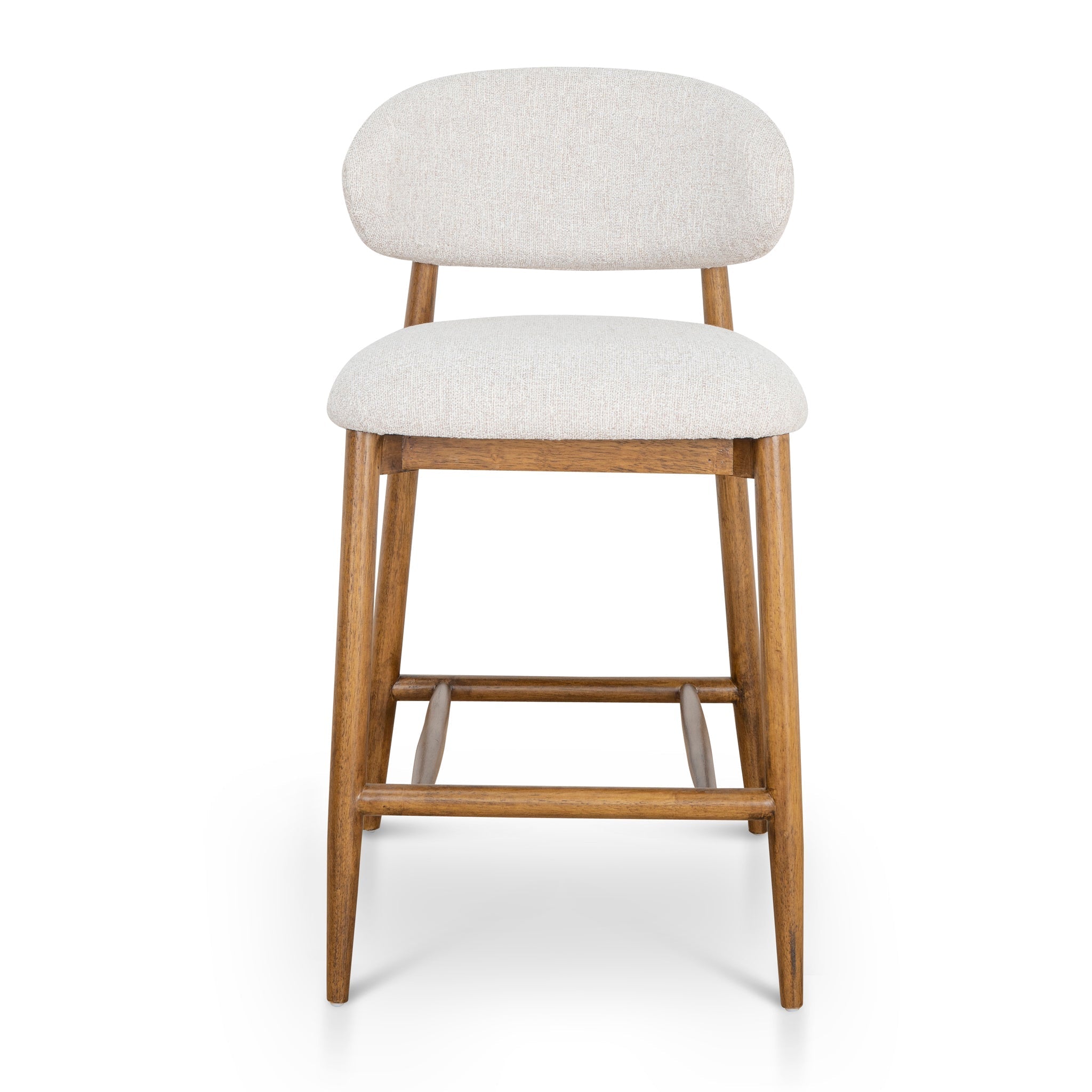 65cm Coastal Beige Amalfi Bar Stool - Walnut
