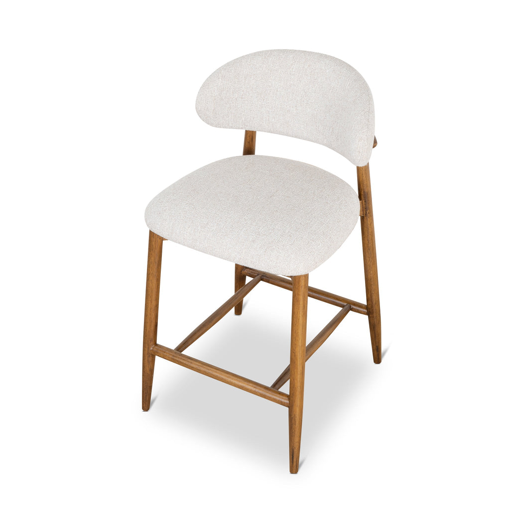 65cm Coastal Beige Amalfi Bar Stool - Walnut