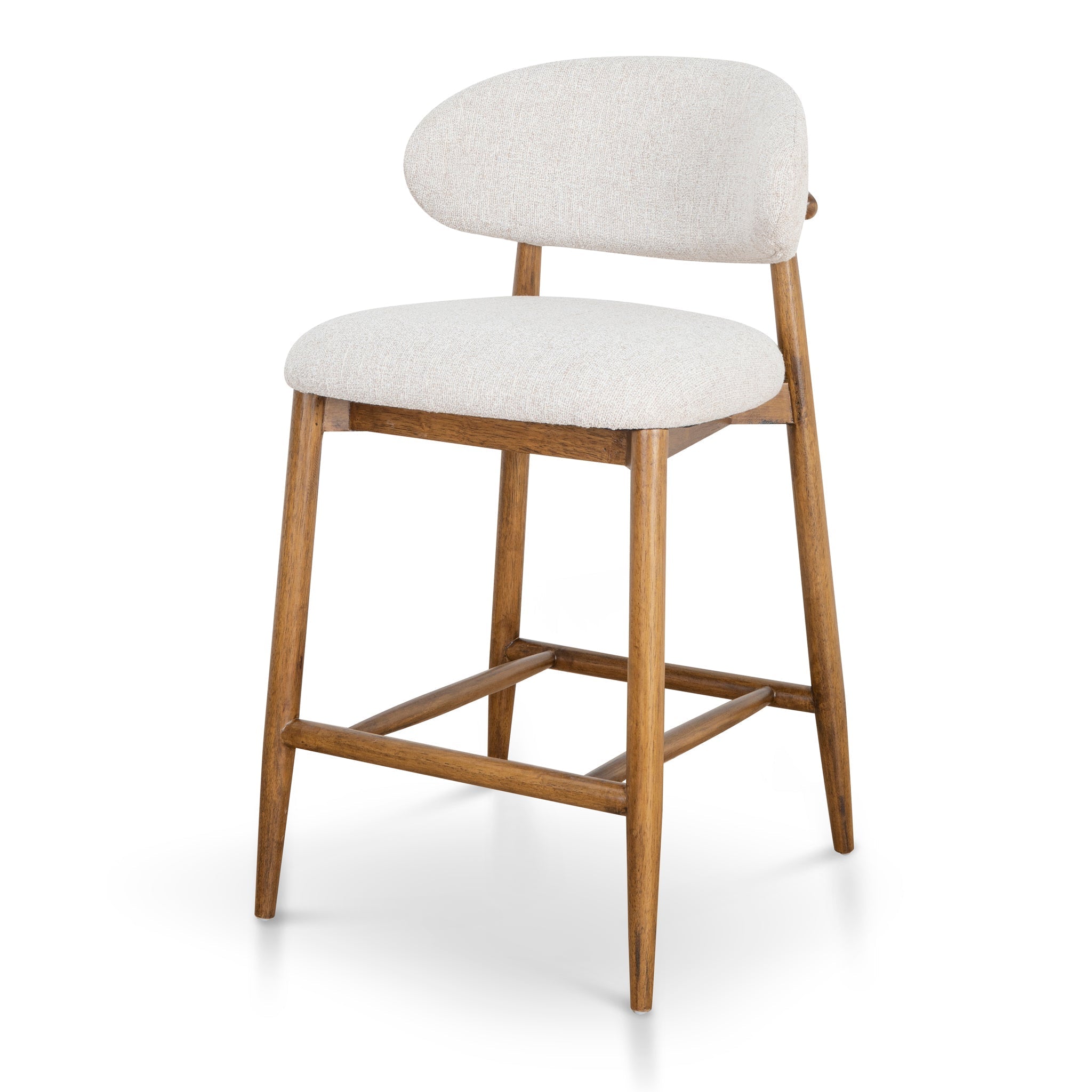 65cm Coastal Beige Amalfi Bar Stool - Walnut