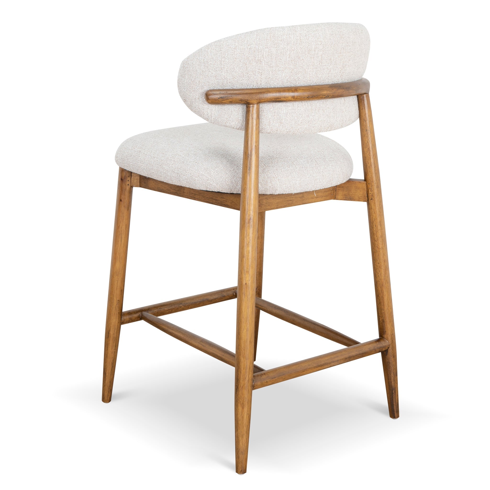 65cm Coastal Beige Amalfi Bar Stool - Walnut