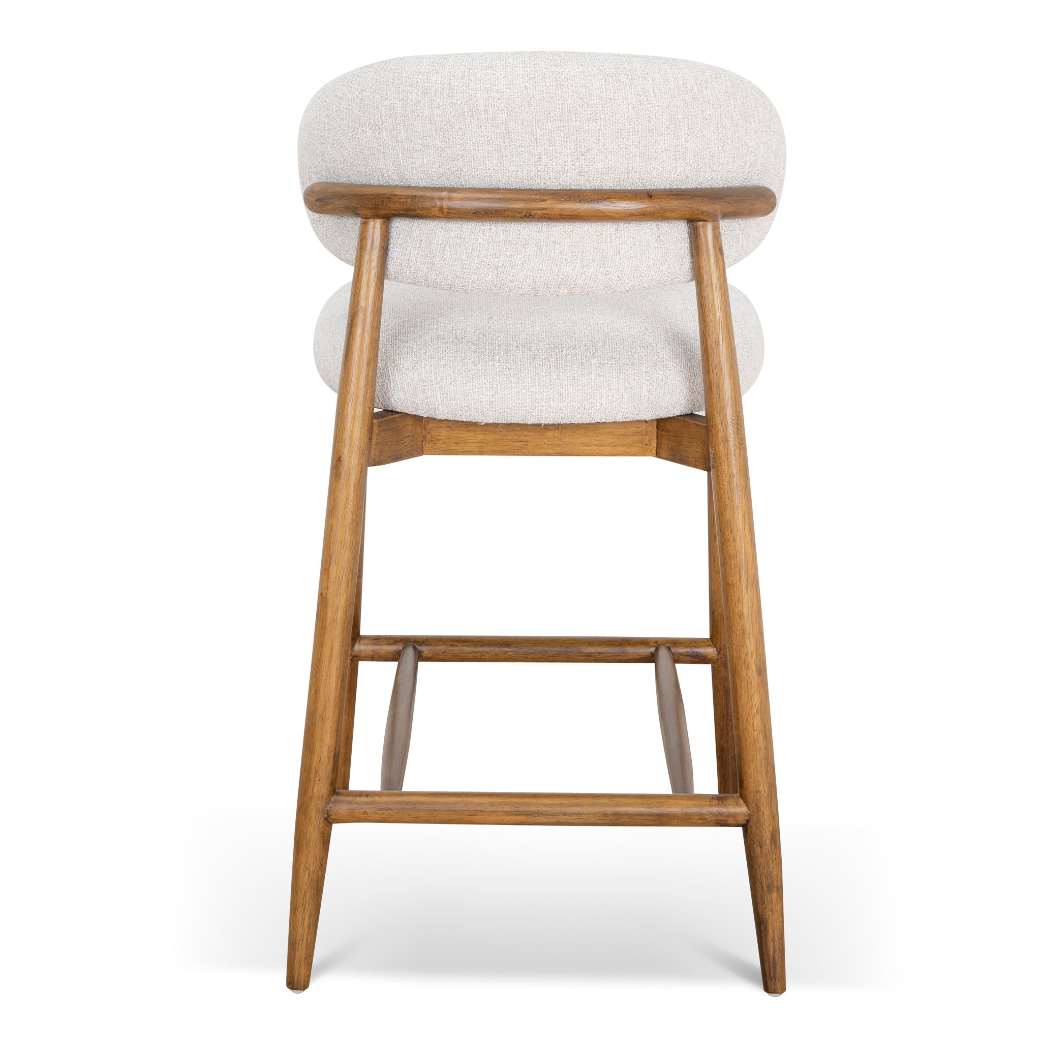 65cm Coastal Beige Amalfi Bar Stool - Walnut