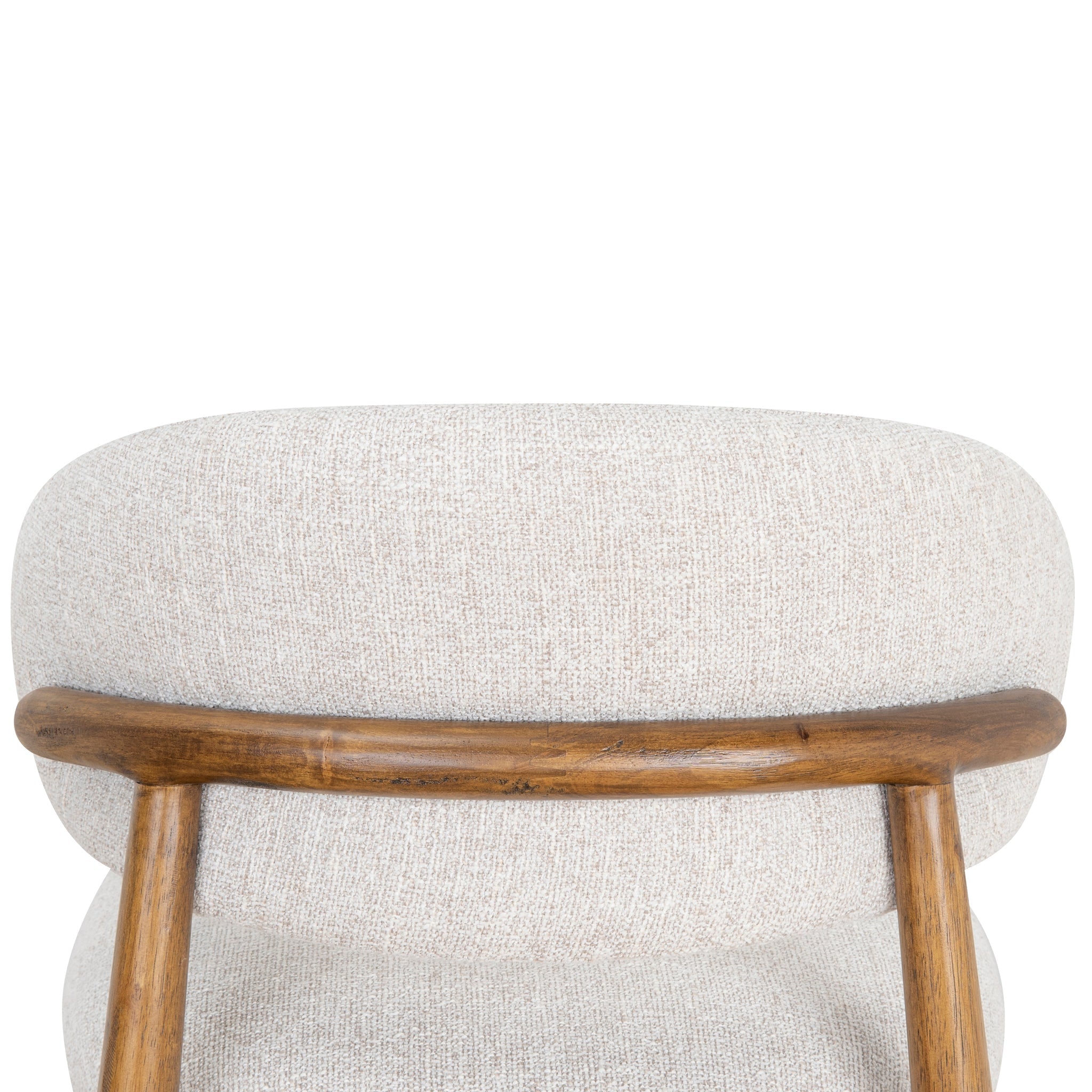65cm Coastal Beige Amalfi Bar Stool - Walnut