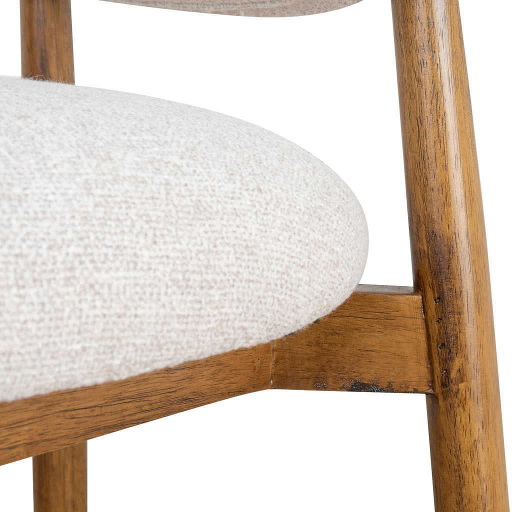 65cm Coastal Beige Amalfi Bar Stool - Walnut
