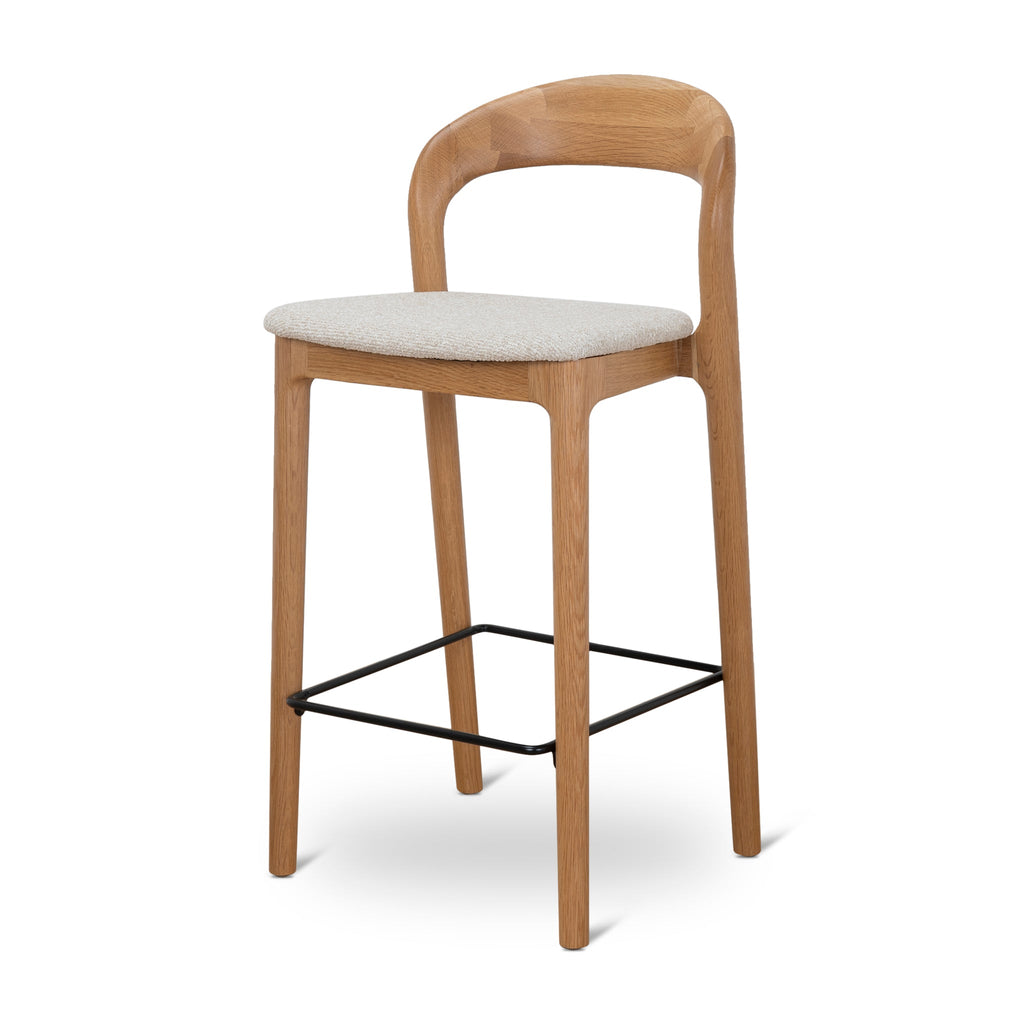 65cm Natural Amalfi Bar Stool - Beige (Set of 2)