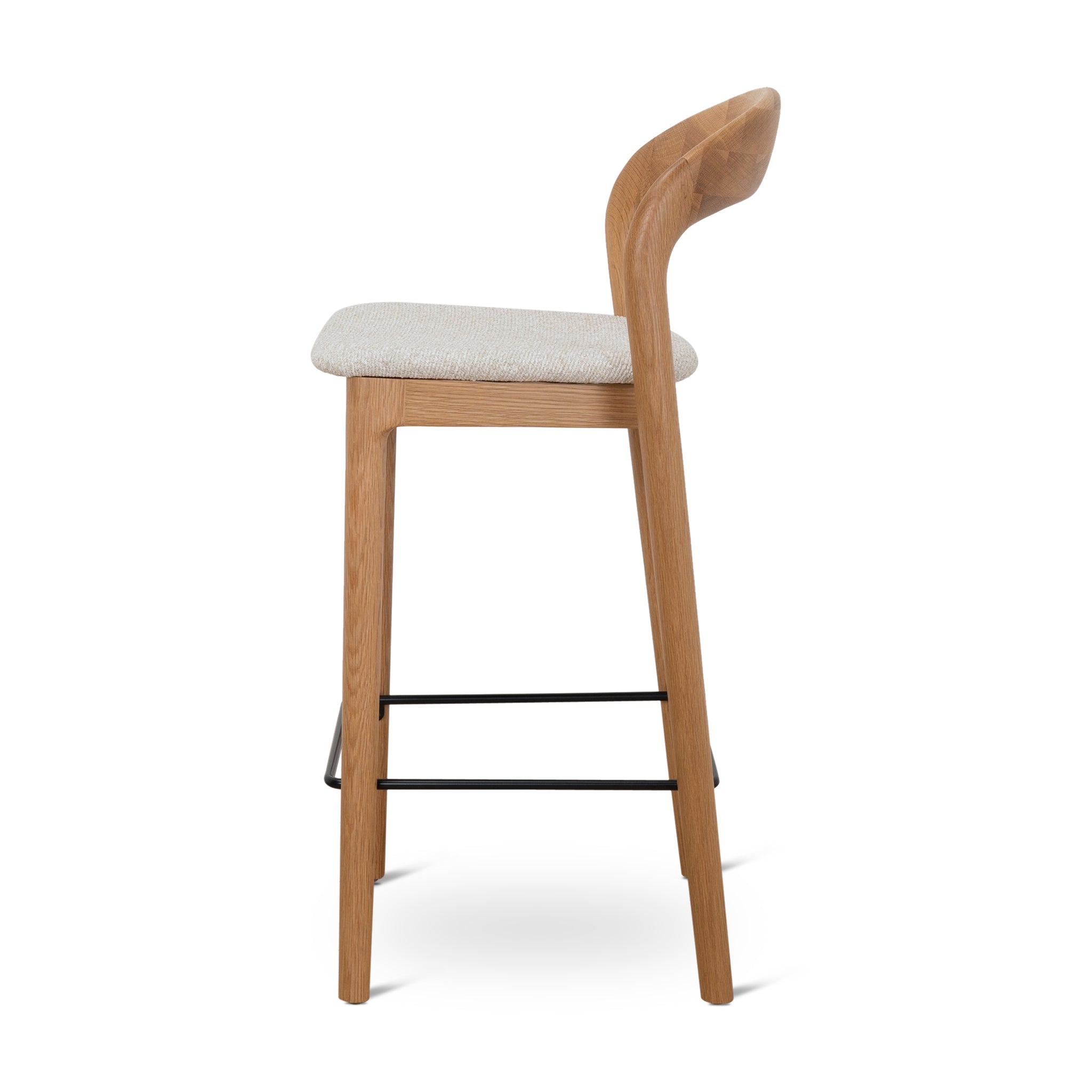 65cm Natural Amalfi Bar Stool - Beige (Set of 2)