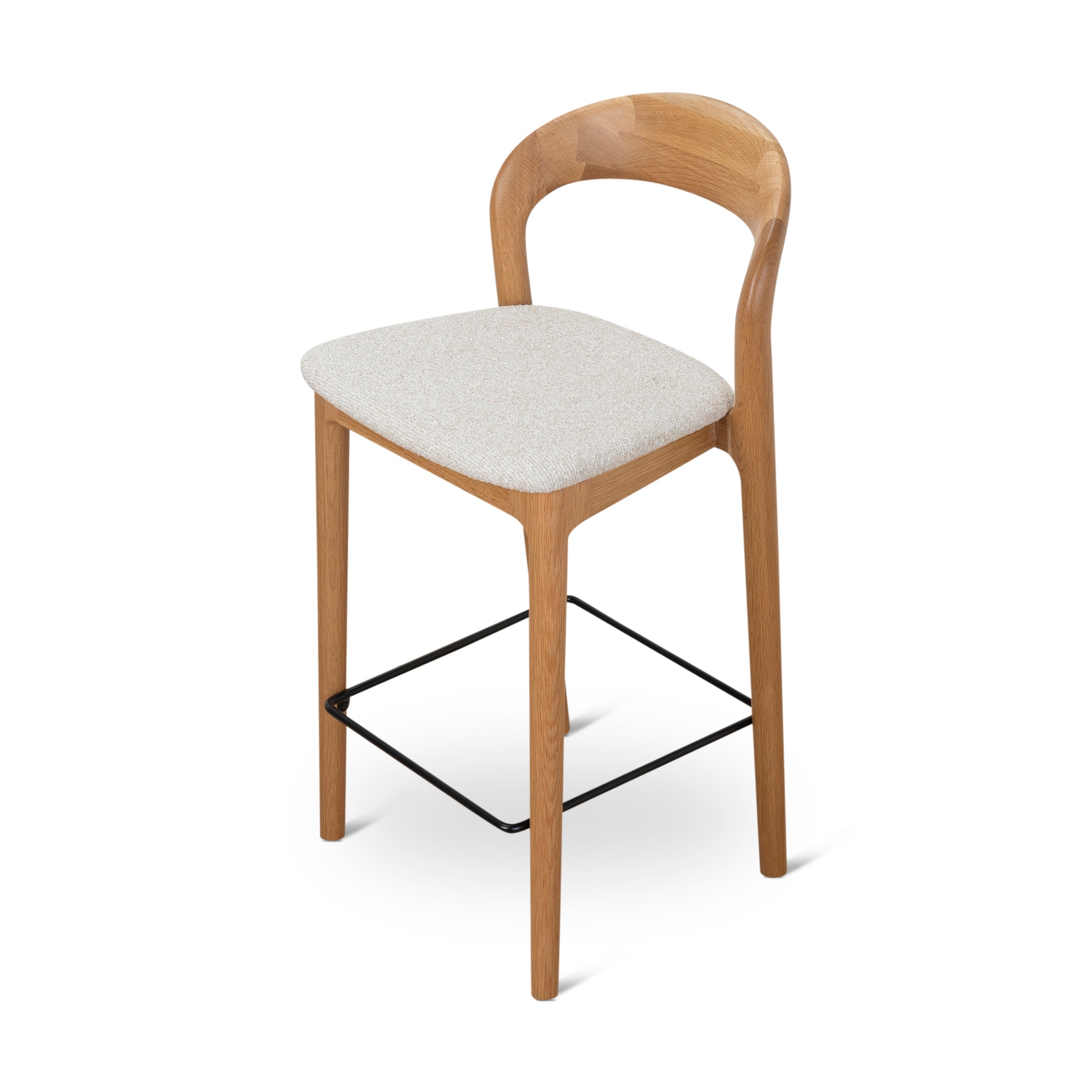 65cm Natural Amalfi Bar Stool - Beige (Set of 2)