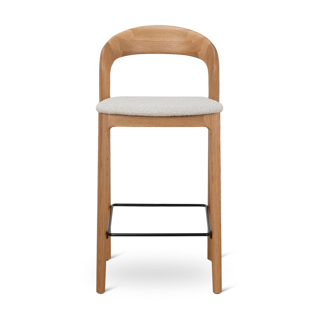 65cm Natural Amalfi Bar Stool - Beige (Set of 2)