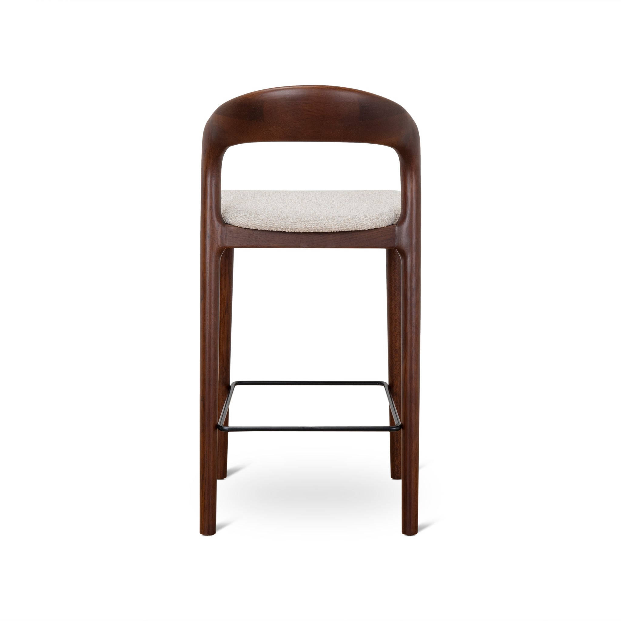65cm Dark Brown Amalfi Bar Stool - Beige (Set of 2)