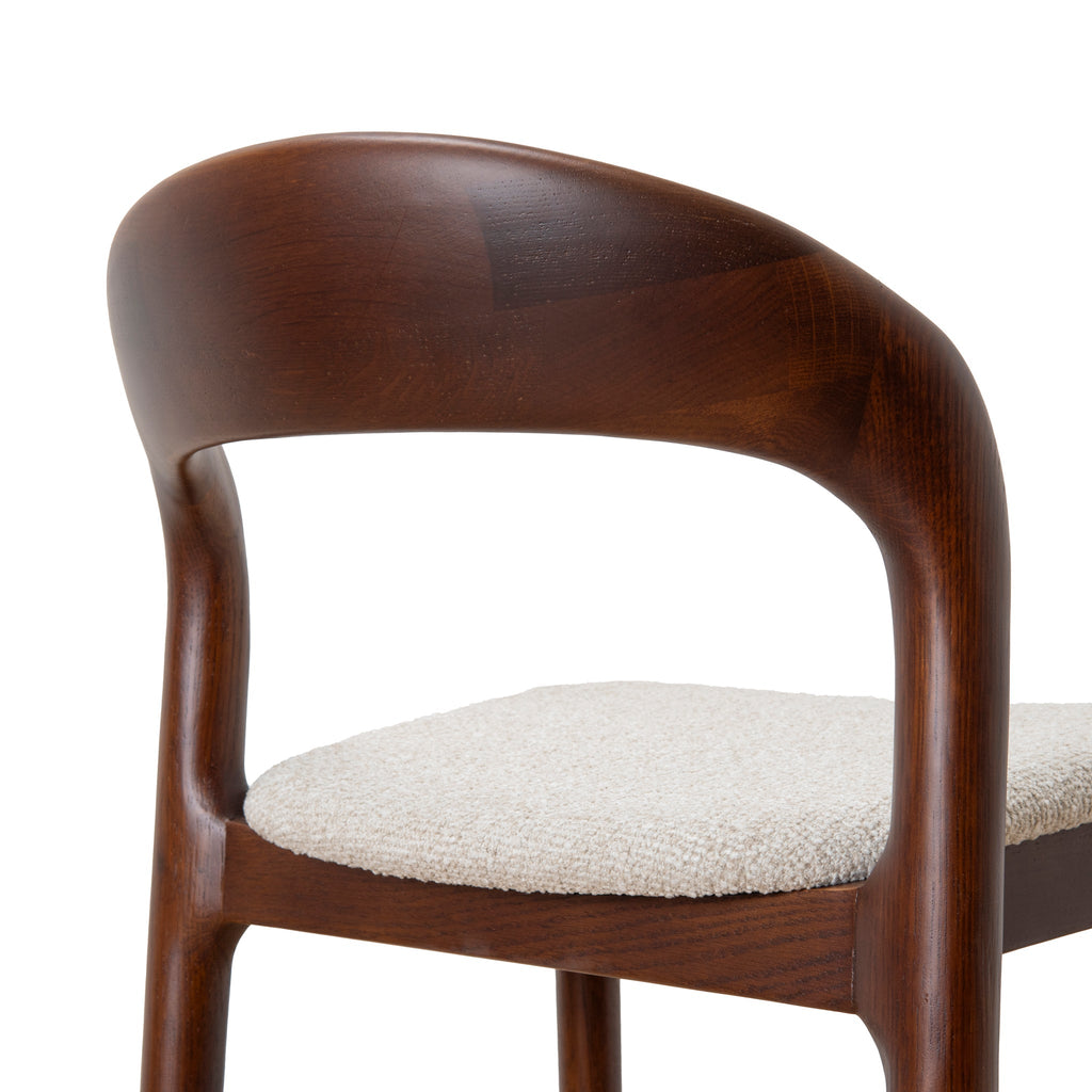 65cm Dark Brown Amalfi Bar Stool - Beige (Set of 2)