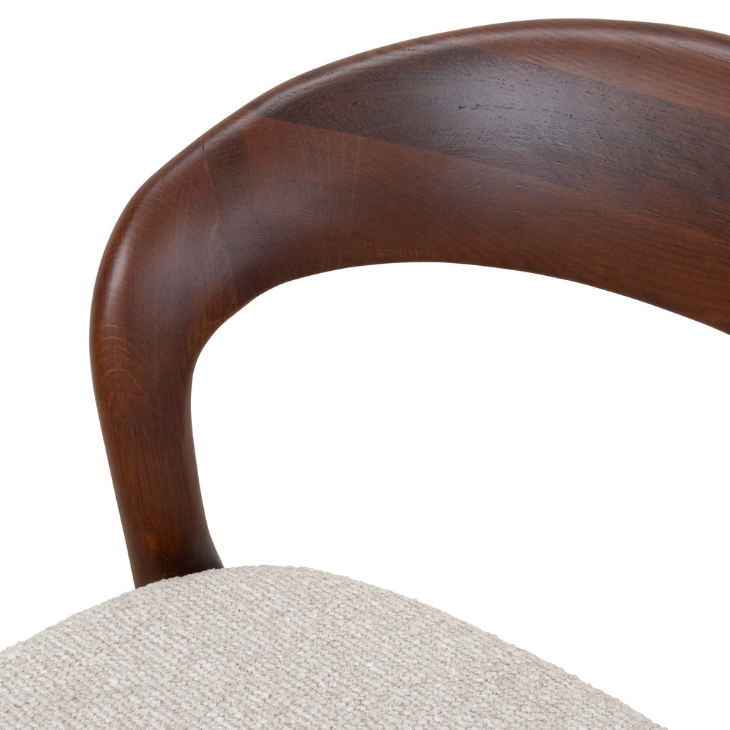 65cm Dark Brown Amalfi Bar Stool - Beige (Set of 2)
