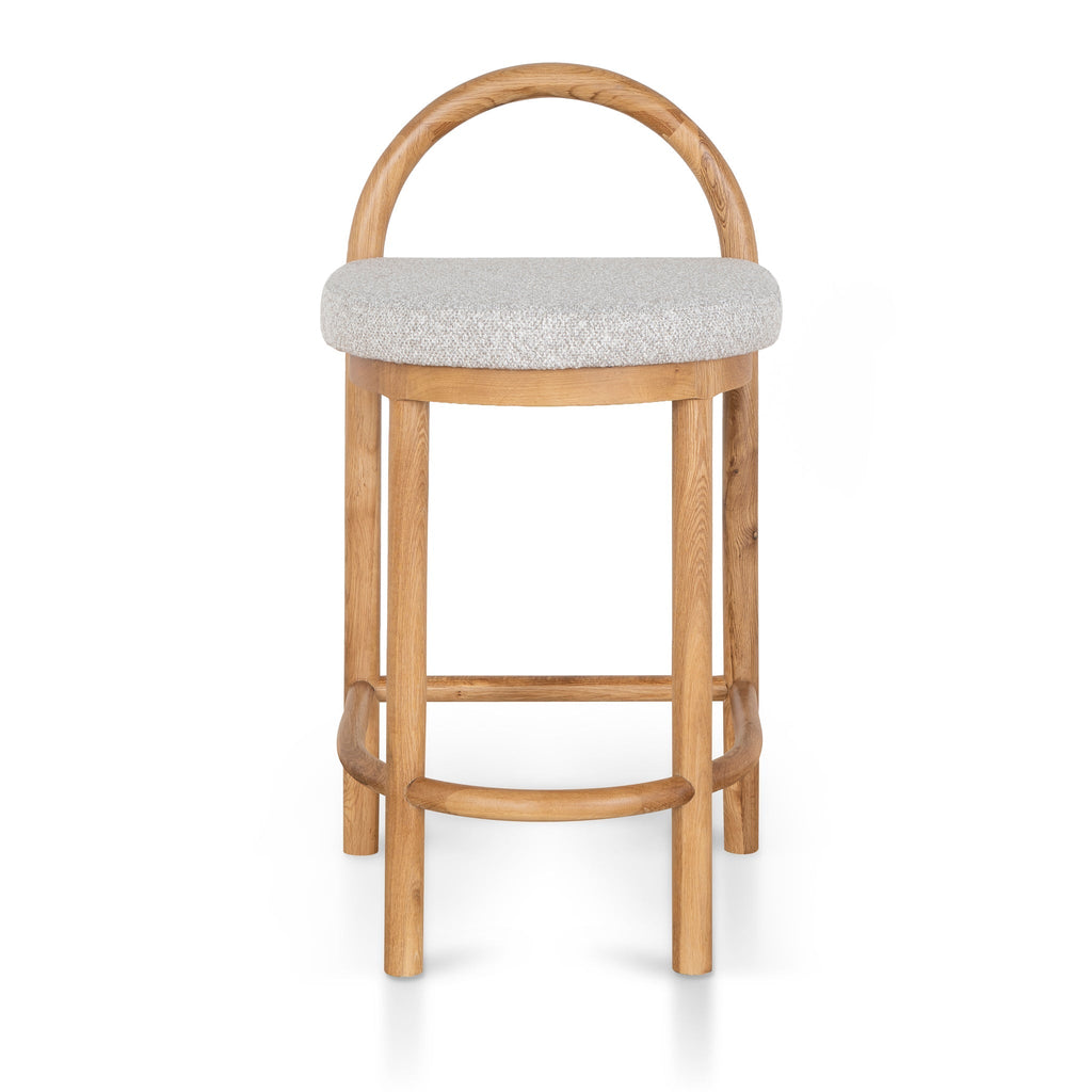 66cm Natural Amalfi Bar Stool - Clay Grey