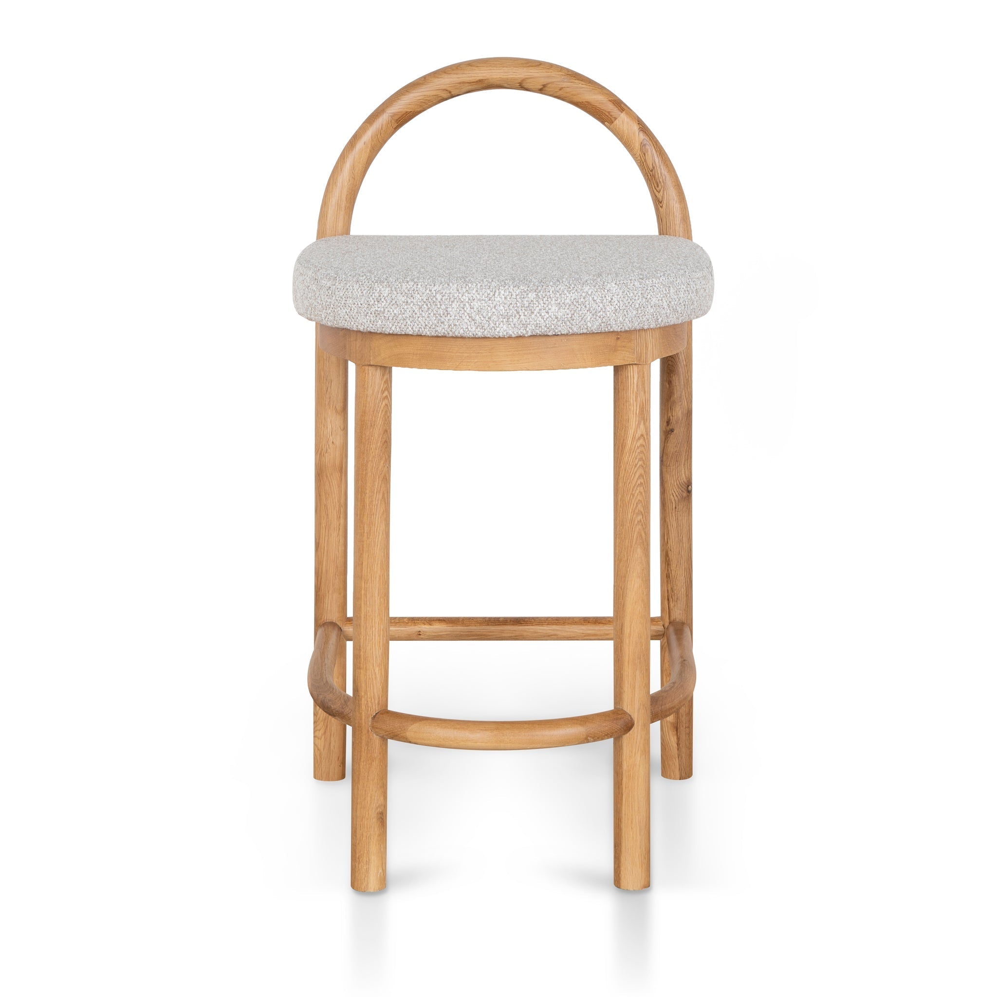66cm Natural Amalfi Bar Stool - Clay Grey