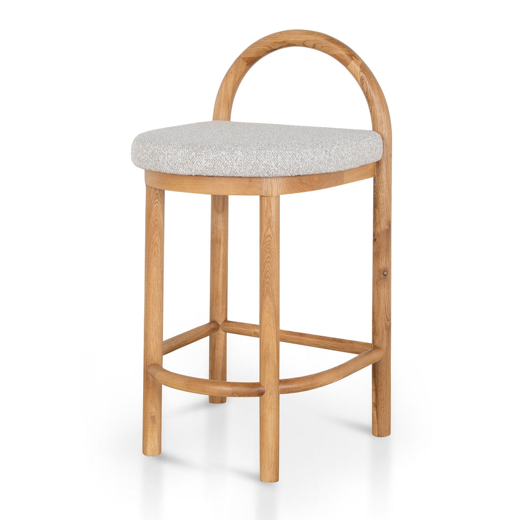 66cm Natural Amalfi Bar Stool - Clay Grey
