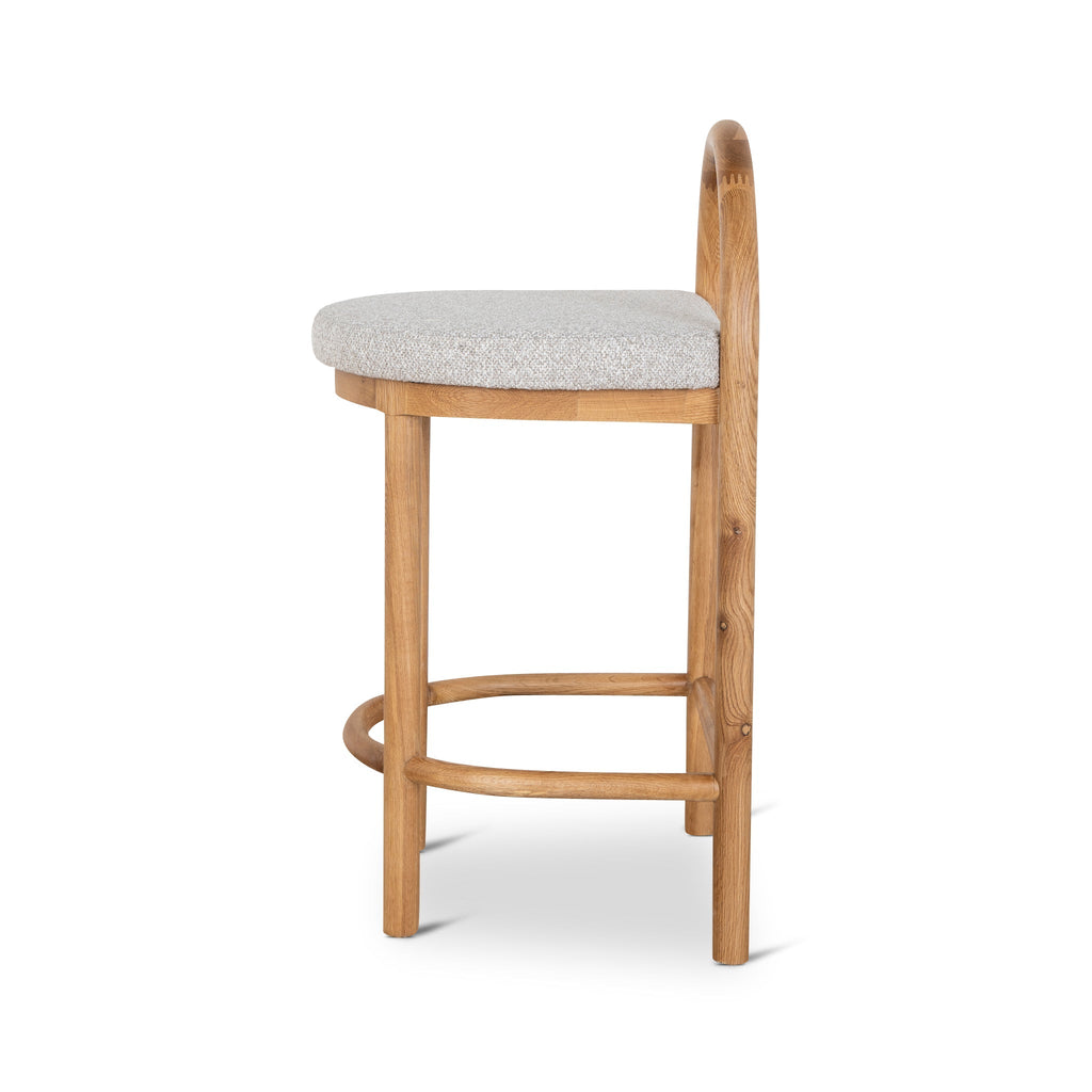 66cm Natural Amalfi Bar Stool - Clay Grey