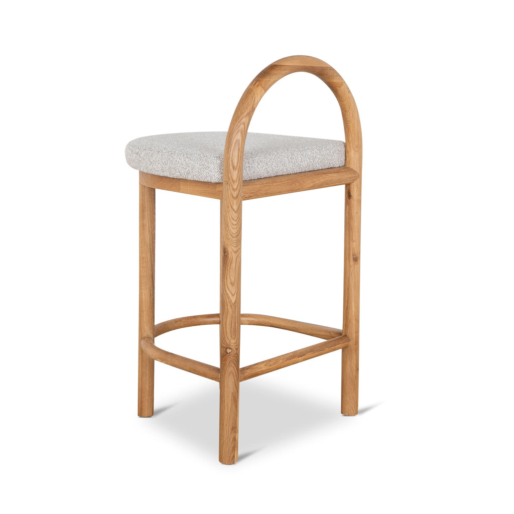 66cm Natural Amalfi Bar Stool - Clay Grey