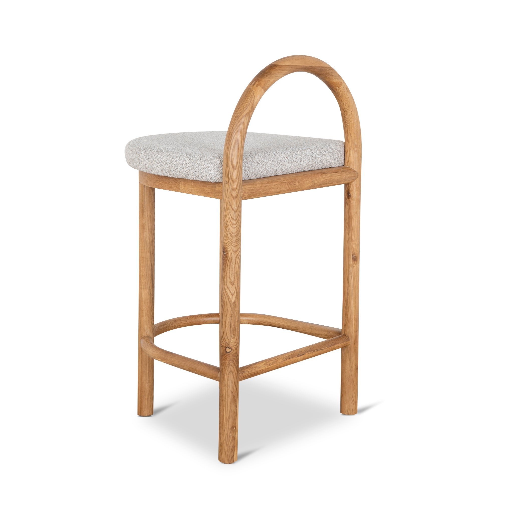 66cm Natural Amalfi Bar Stool - Clay Grey