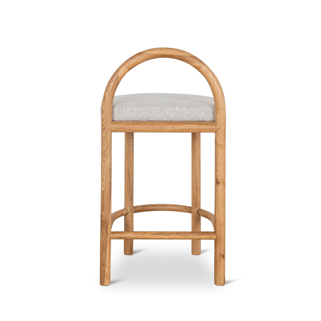 66cm Natural Amalfi Bar Stool - Clay Grey