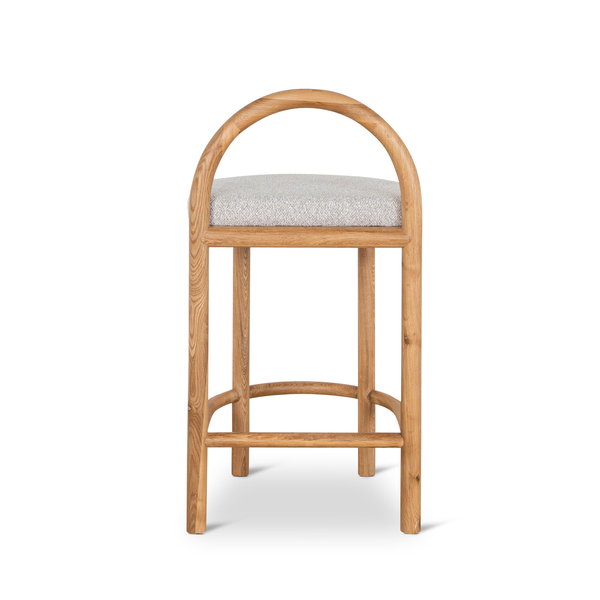 66cm Natural Amalfi Bar Stool - Clay Grey