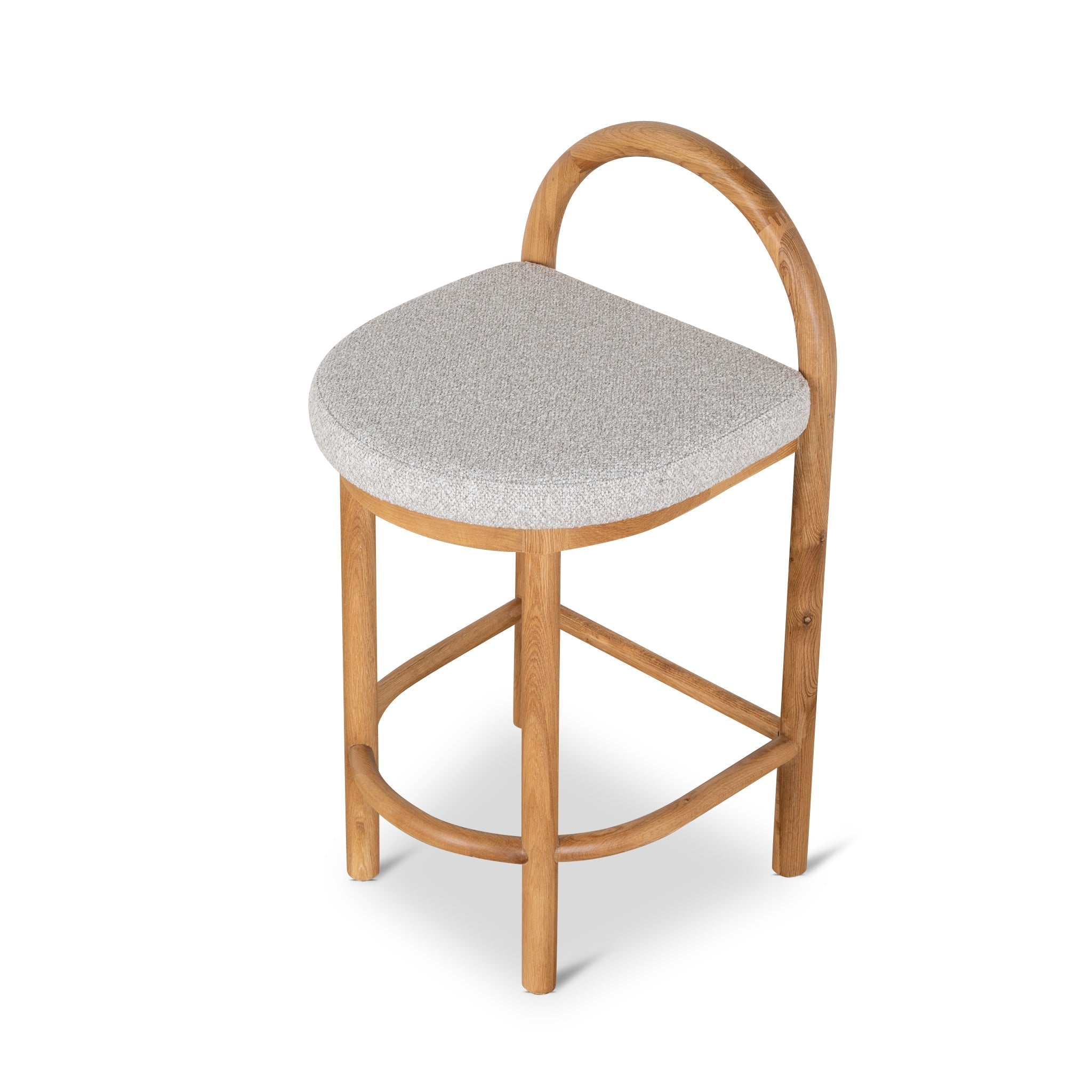 66cm Natural Amalfi Bar Stool - Clay Grey