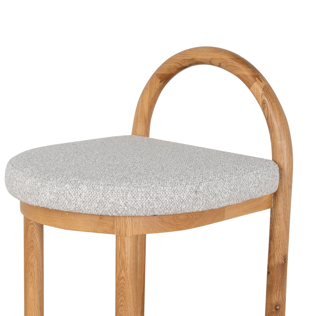 66cm Natural Amalfi Bar Stool - Clay Grey