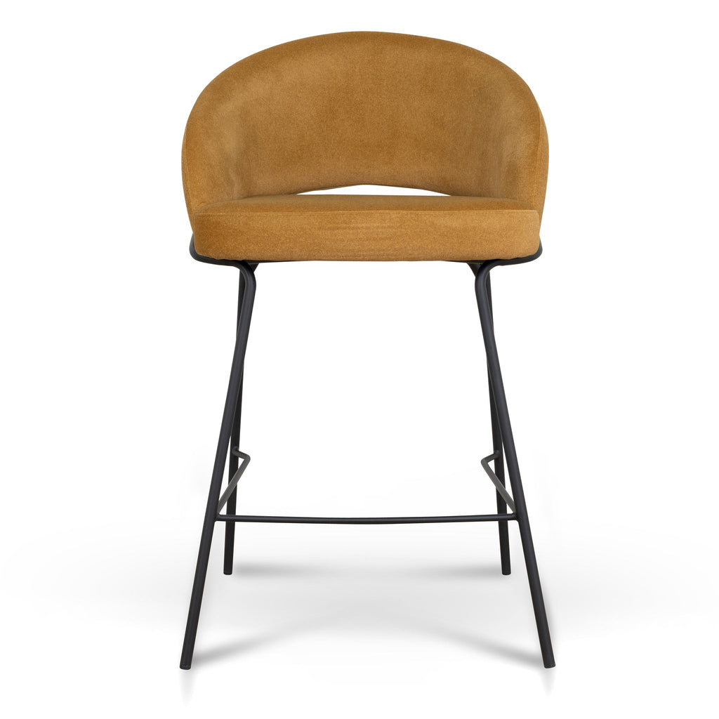 Black Amalfi Bar Stool - Orange Gold Seat (Set of 2)